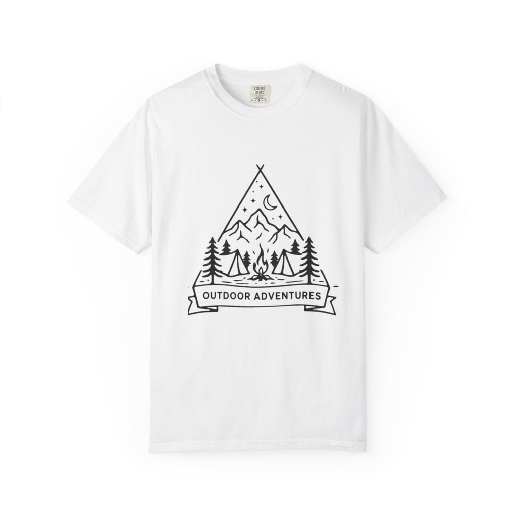 Outdoor Adventures T-Shirt | Camping Mountains Campfire Graphic Tee