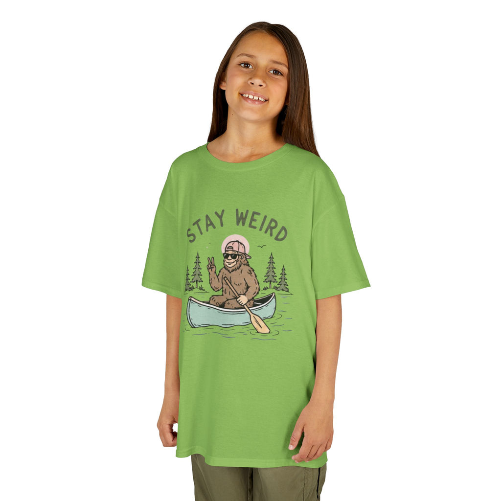 Kids Tee | "Stay Weird" Canoe Sasquatch Graphic