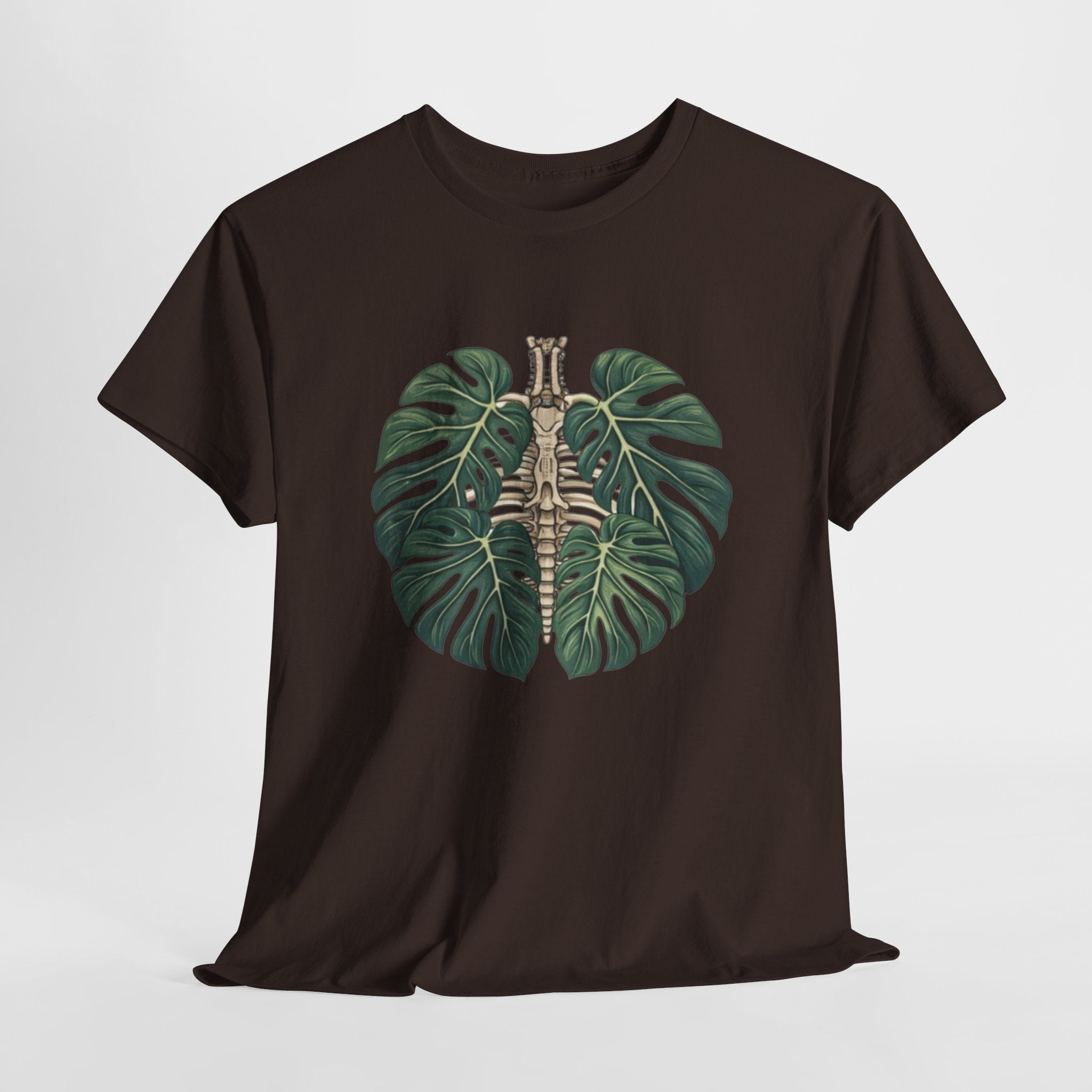 T-Shirt | Tropical Monstera with Brass Skull Botanical Graphic