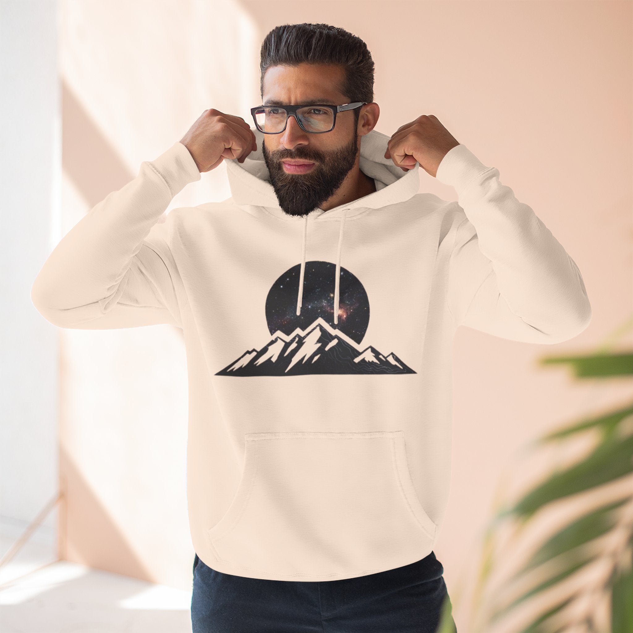 Mountain Sunset Hoodie | Minimalist Mountain Range with Night Sky Graphic