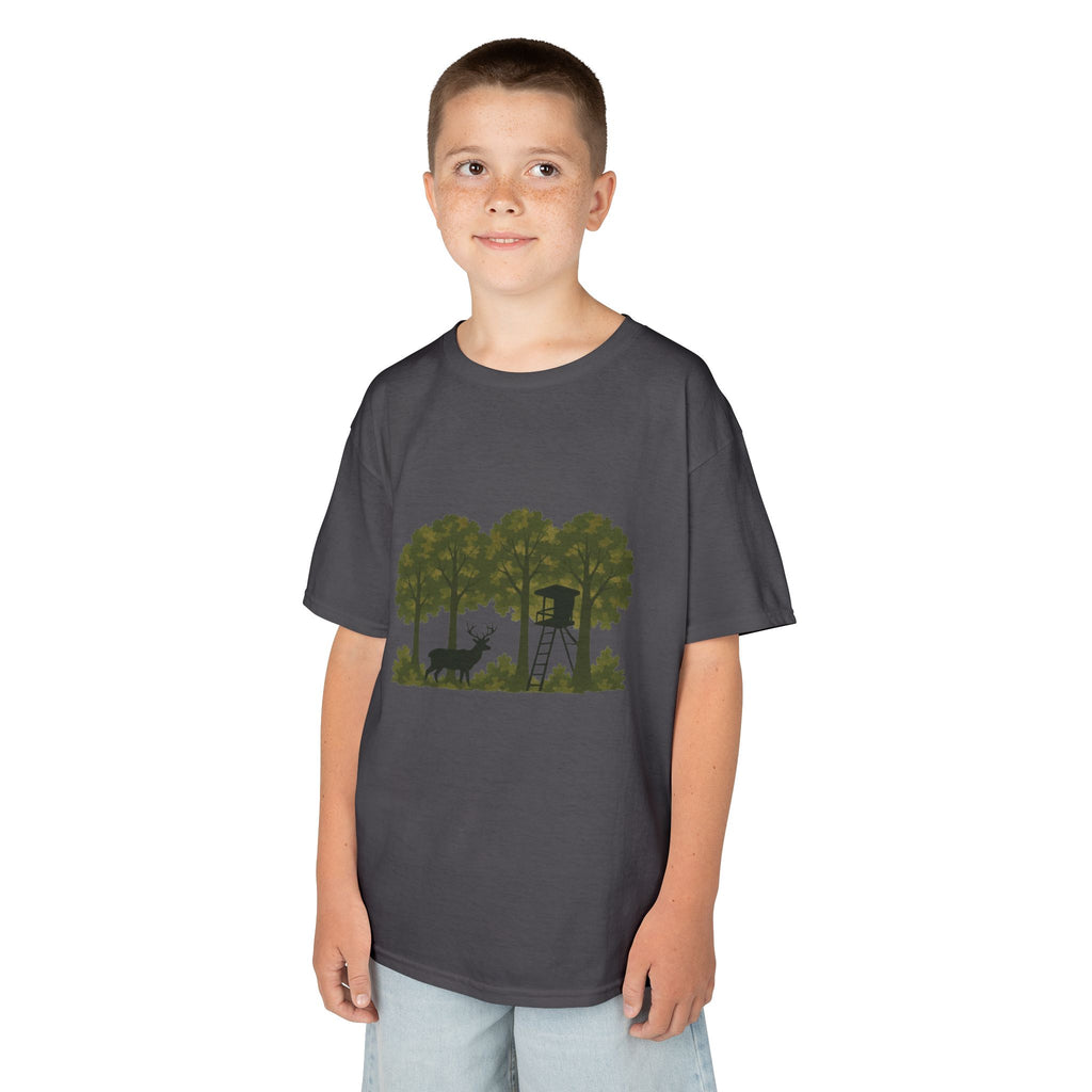 Kids Tee | Forest Deer & Hunting Stand Silhouette Shirt