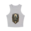 Wolf Howl Racer Tank Top | Moonlight Forest Graphic Crop Top