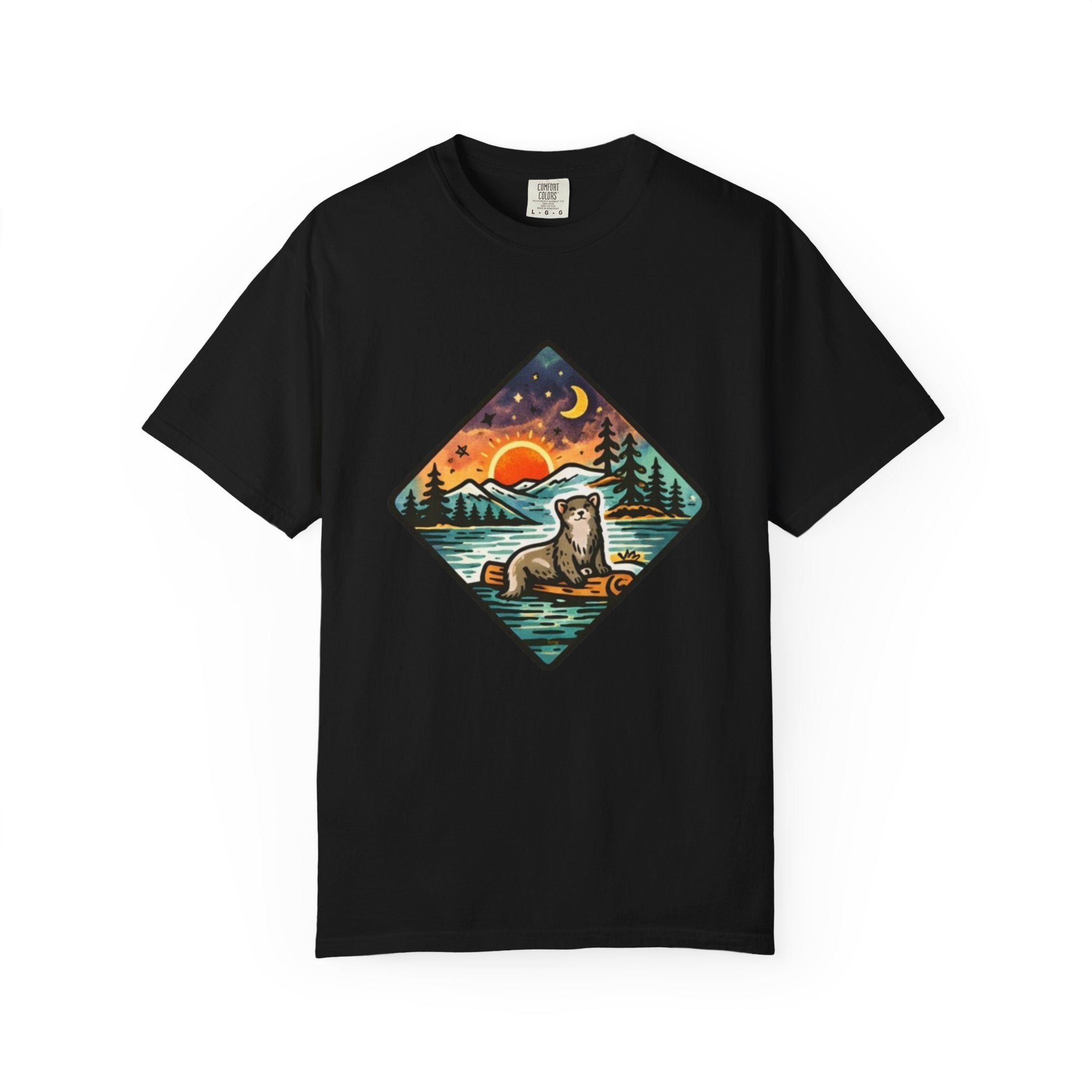 Retro Otter Lake Mountainscape T-Shirt