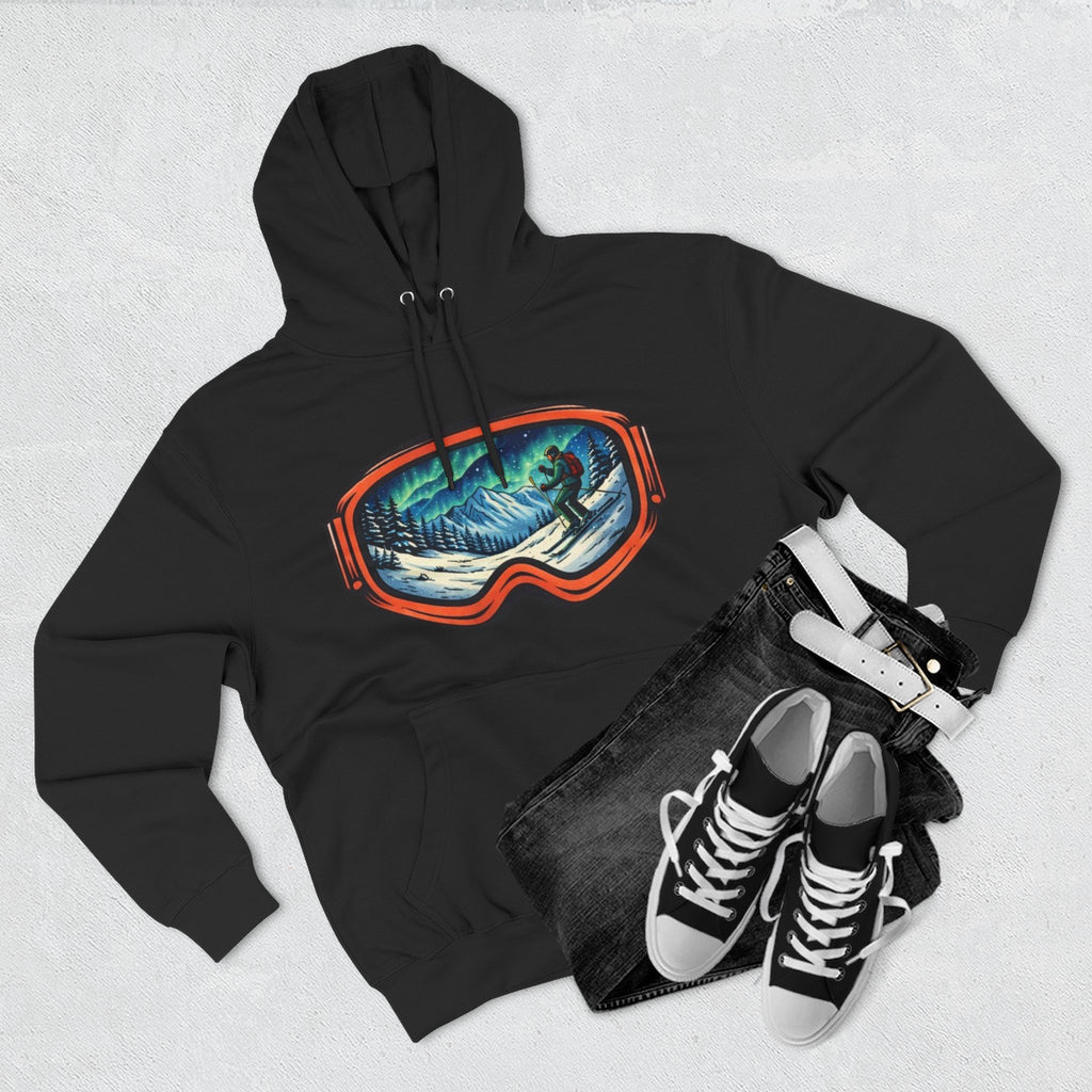Ski Snowboard Goggles Graphic Hoodie — Mountain Rider Winter Pullover