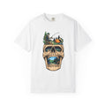 Skull Camping Scene T-shirt | Fishing Camper, Tent & Forest Graphic