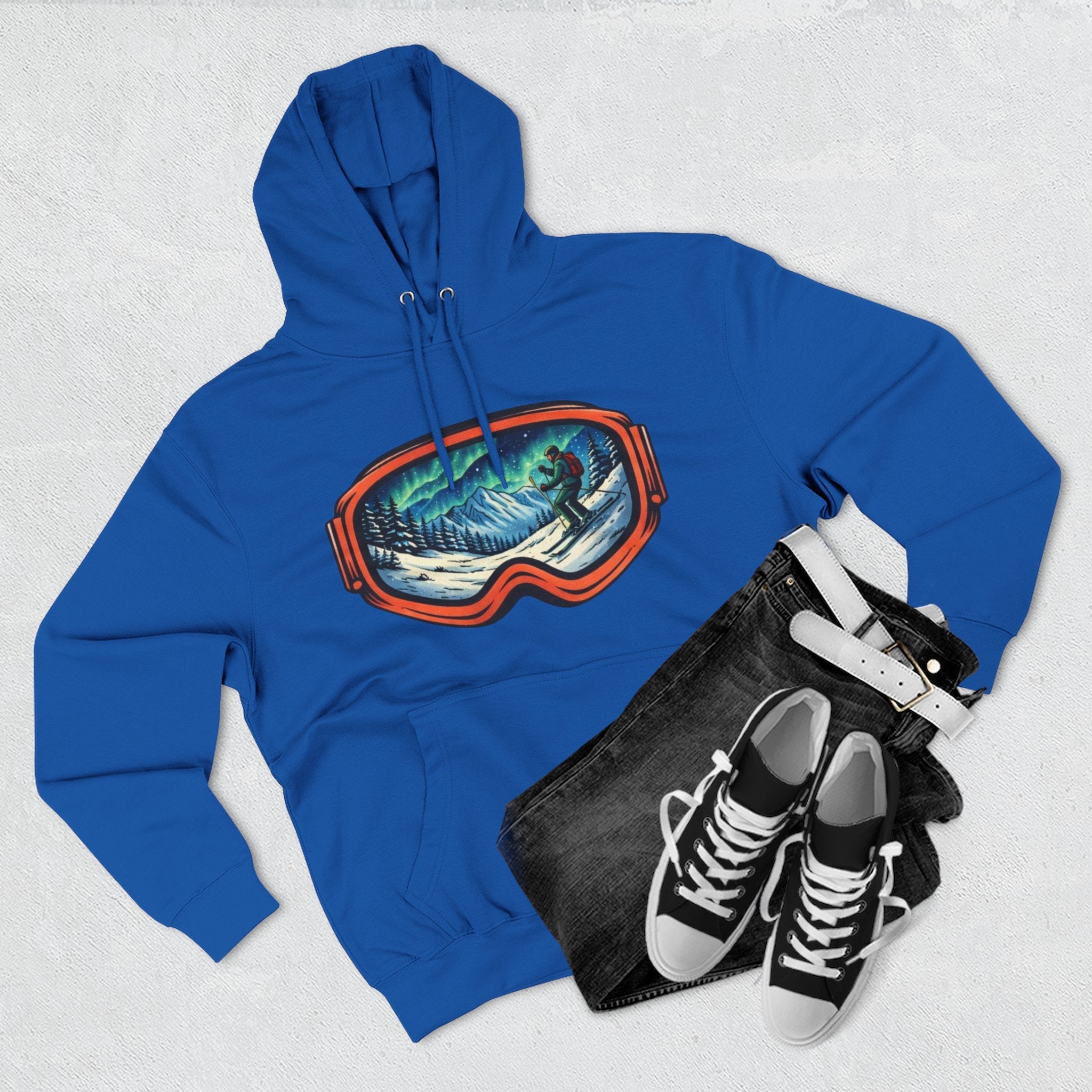 Ski Snowboard Goggles Graphic Hoodie — Mountain Rider Winter Pullover