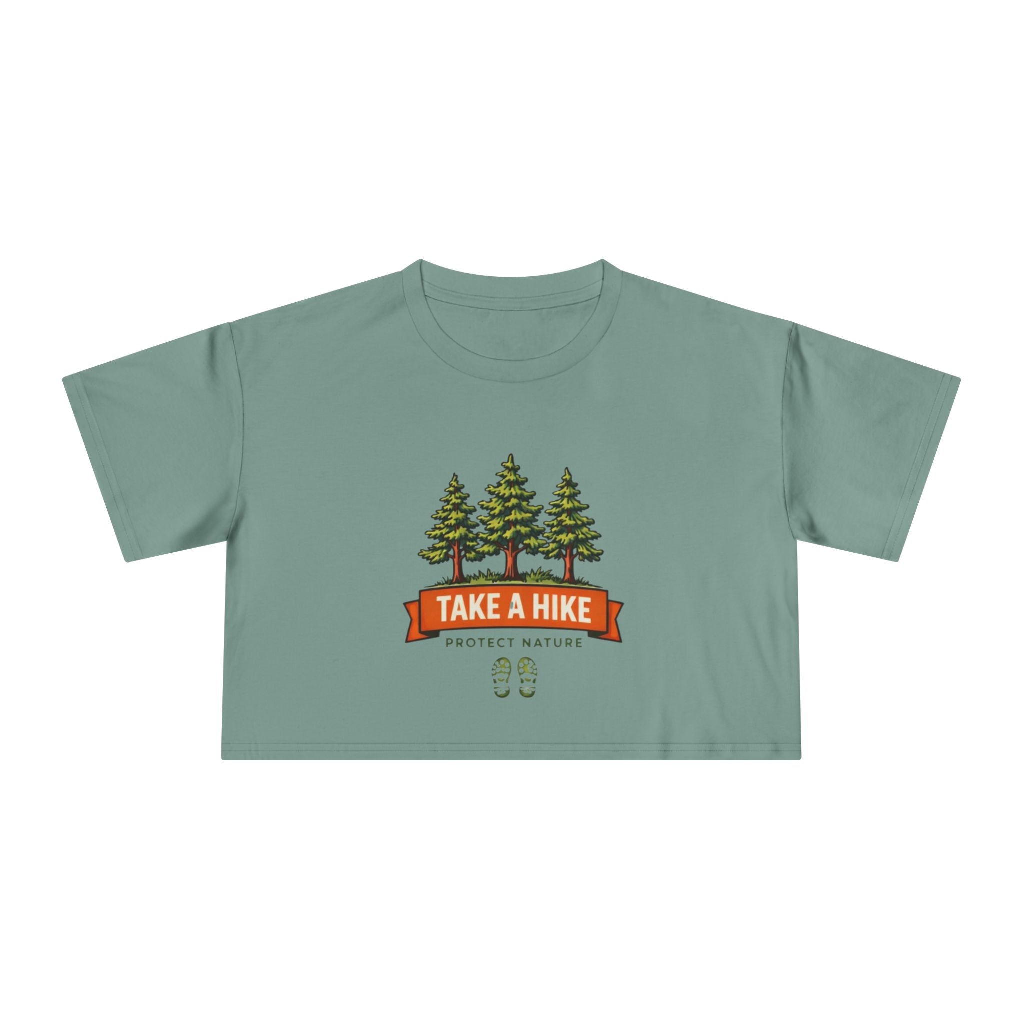 Take a Hike Crop Tee | Womens Outdoor Hiking Shirt | Protect Nature Graphic Top