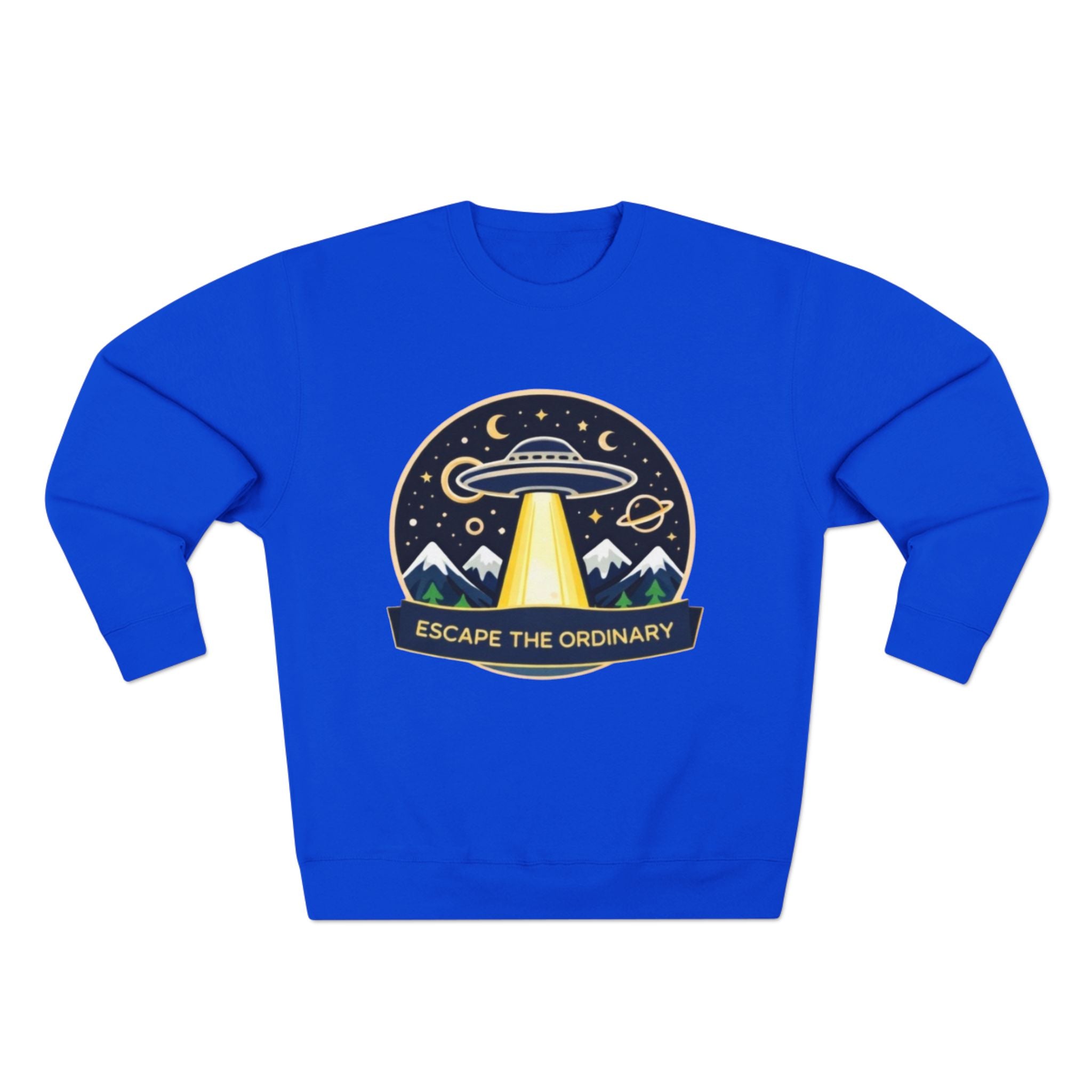 Escape the Ordinary Crewneck Sweatshirt | UFO Adventure Graphic Sweatshirt