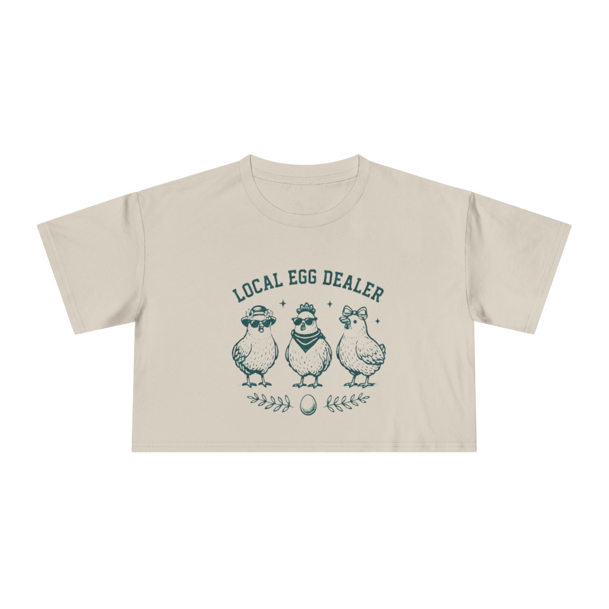 Crop Tee | "Local Egg Dealer" Cute Chickens Graphic for Farm Girl