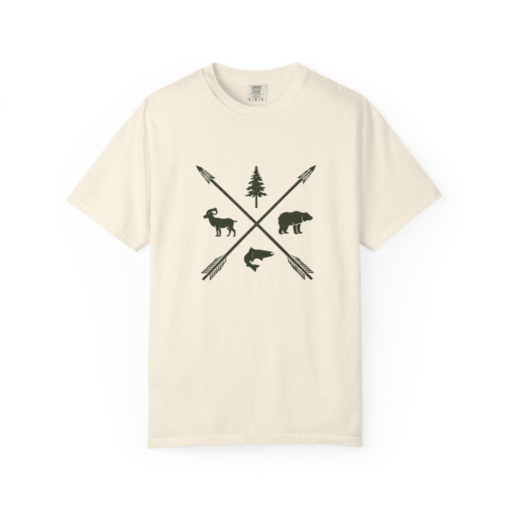 Outdoor Adventure T-Shirt | Forest Wildlife Arrows Design