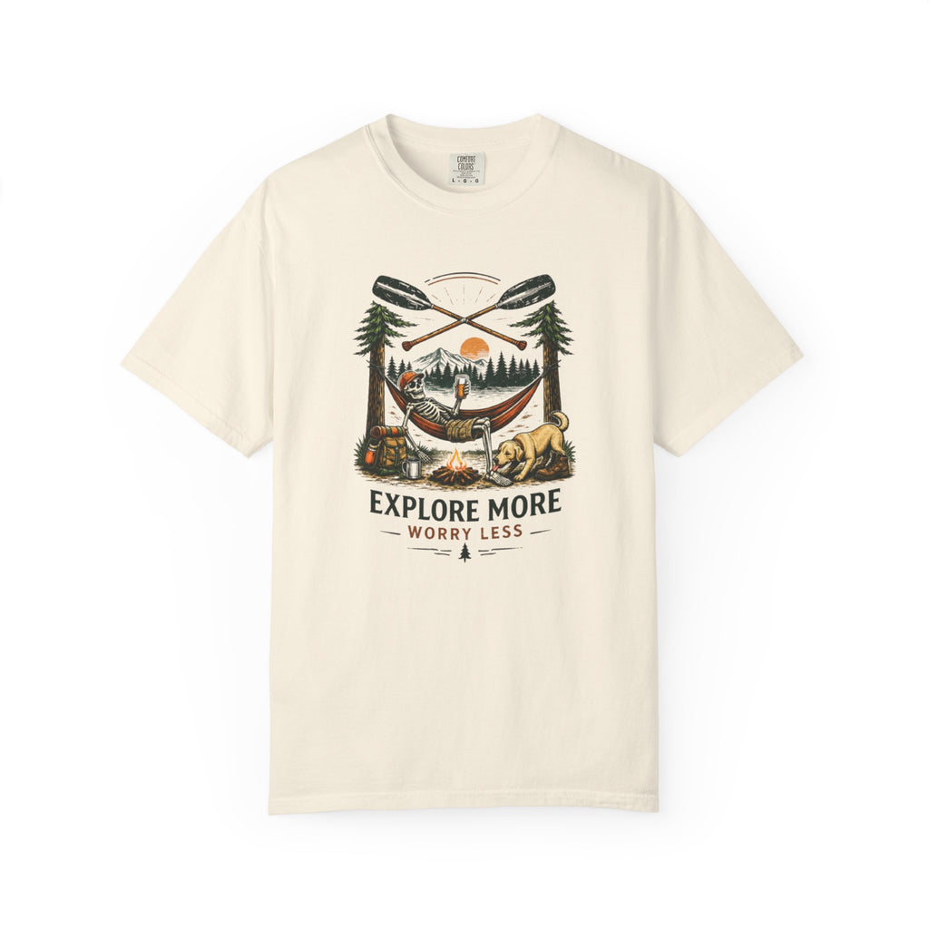 Explore More Worry Less T-Shirt | Outdoor Camping Adventure Graphic Tee
