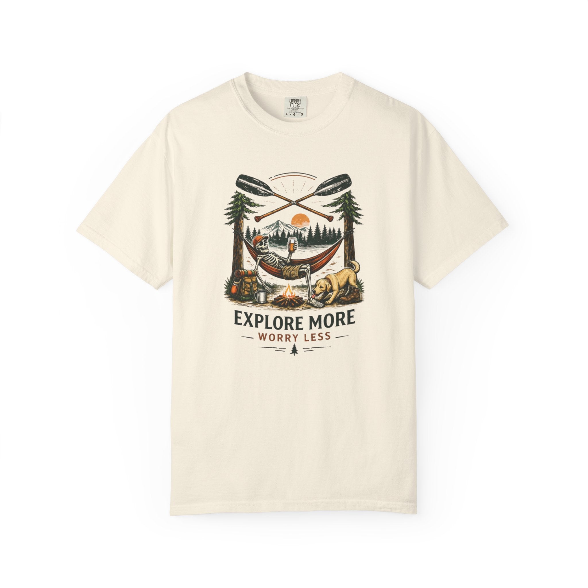 Explore More Worry Less T-Shirt | Outdoor Camping Adventure Graphic Tee