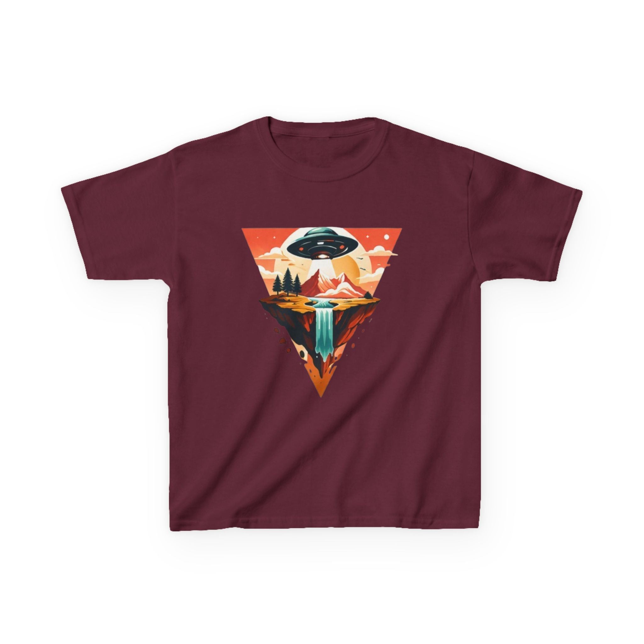 Kids Tee | UFO Mountain Waterfall Adventure Graphic