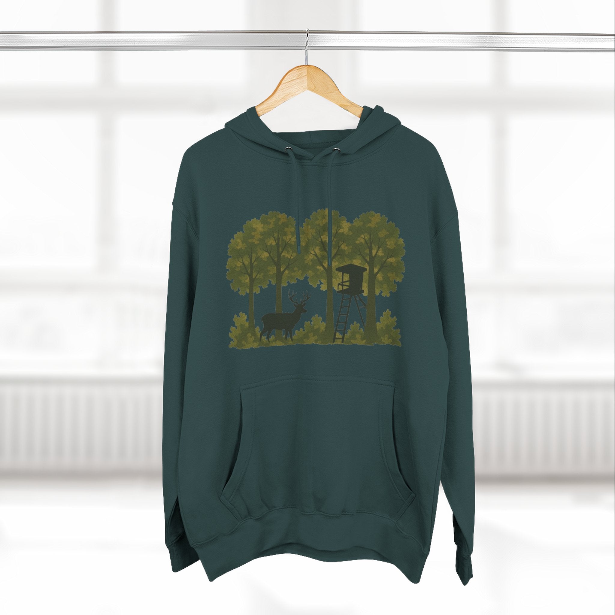 Deer Stand Forest Hoodie | Hunting Lodge Woodland Sweatshirt