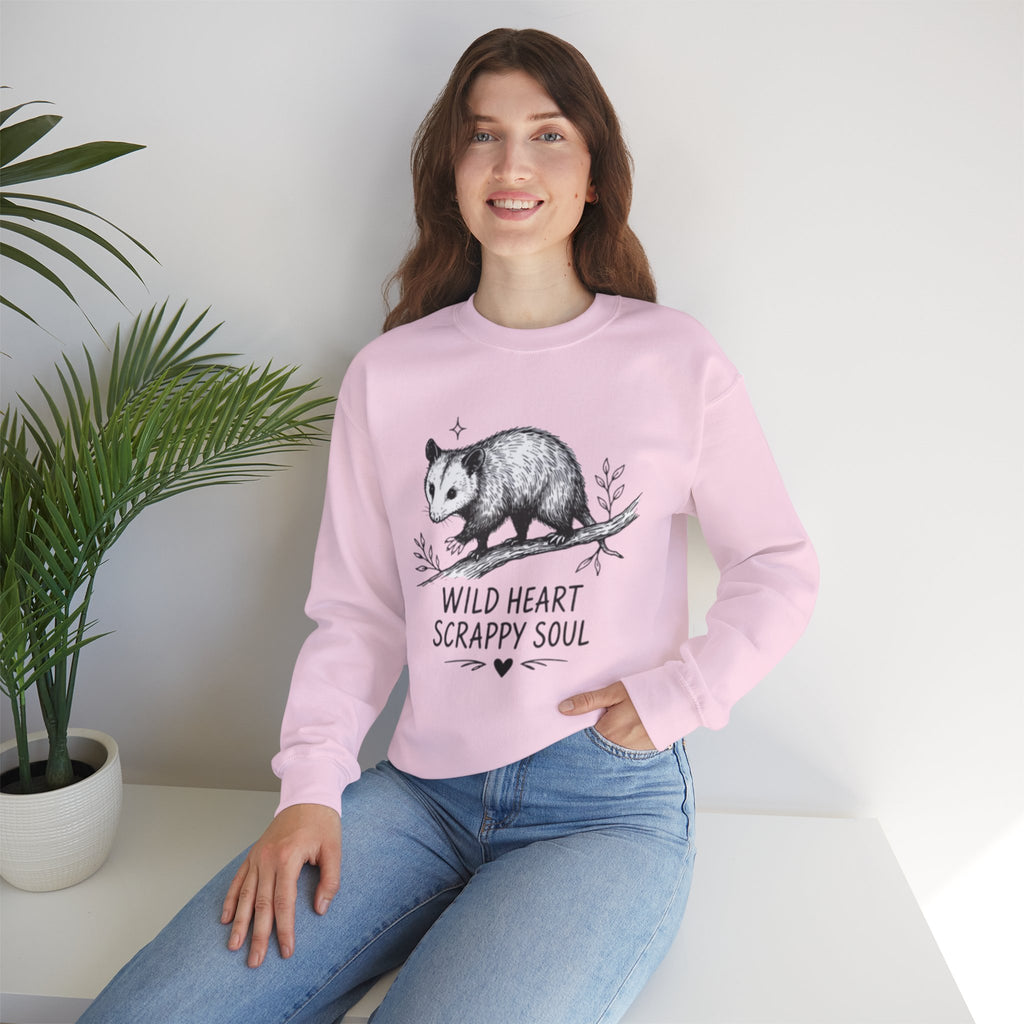 Opossum Wild Heart Scrappy Soul Crewneck Sweatshirt