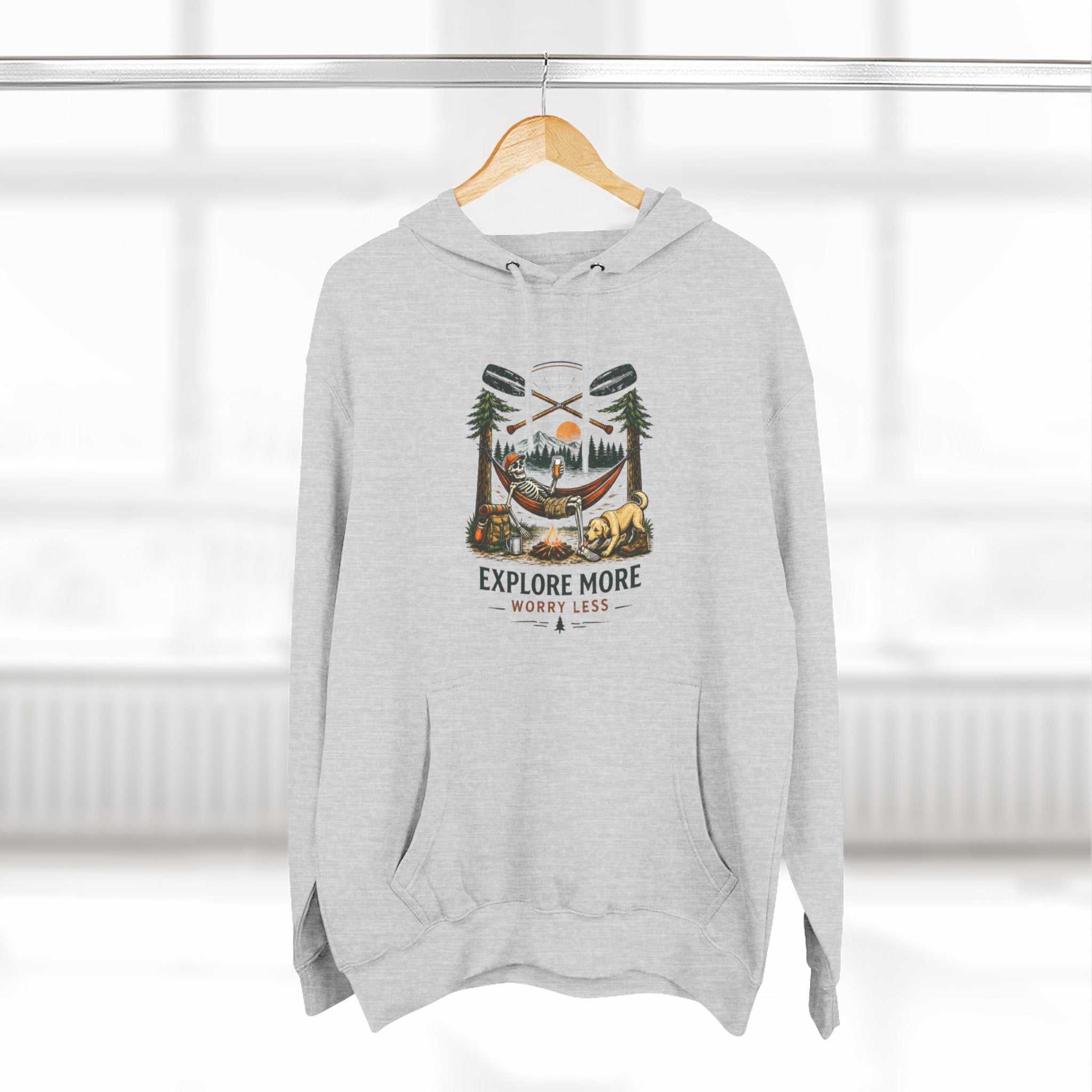Explore More Hoodie | Adventure Campfire Graphic Fleece Pullover