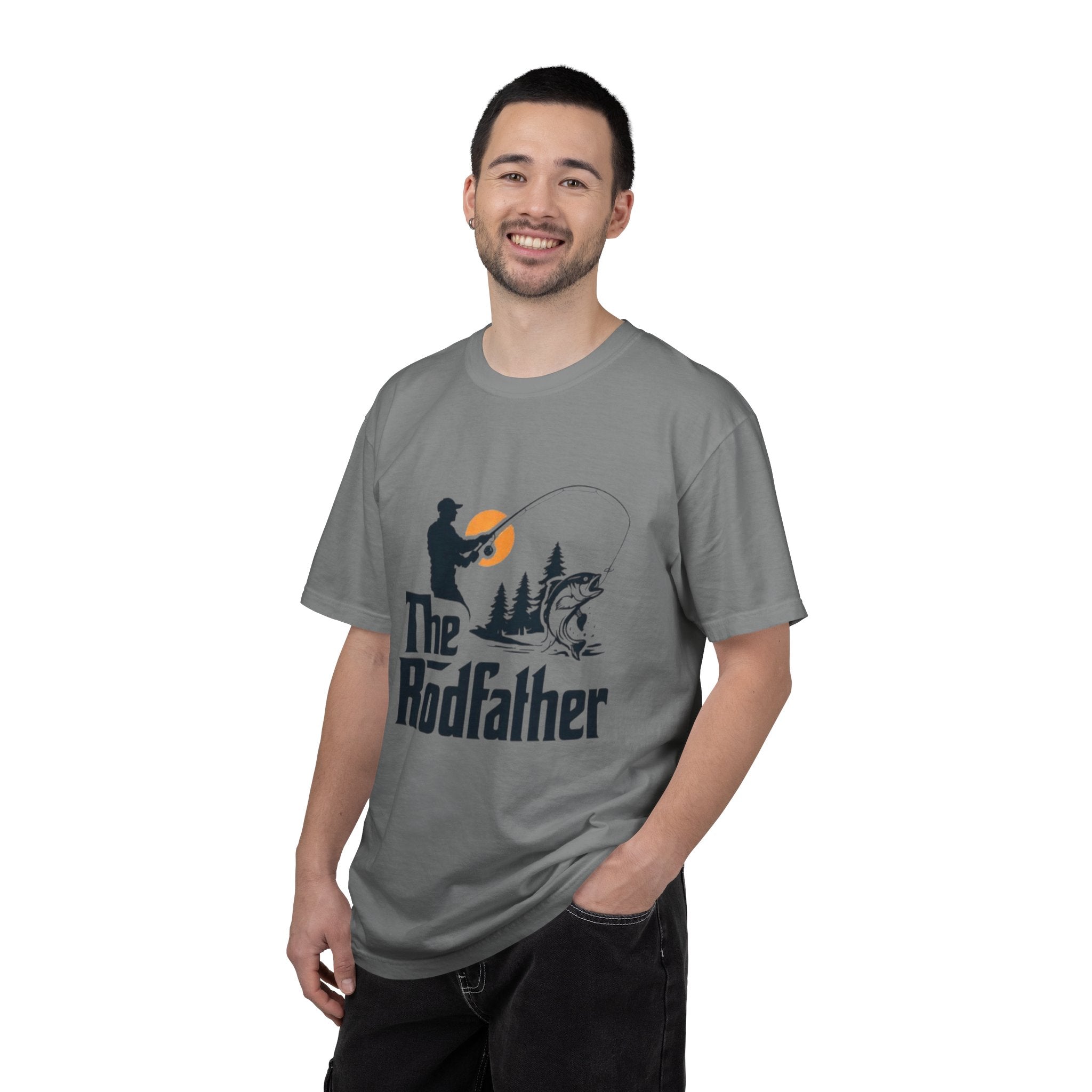Rodfather fishing silhouette T-Shirt | Fishing tee, bass angler design