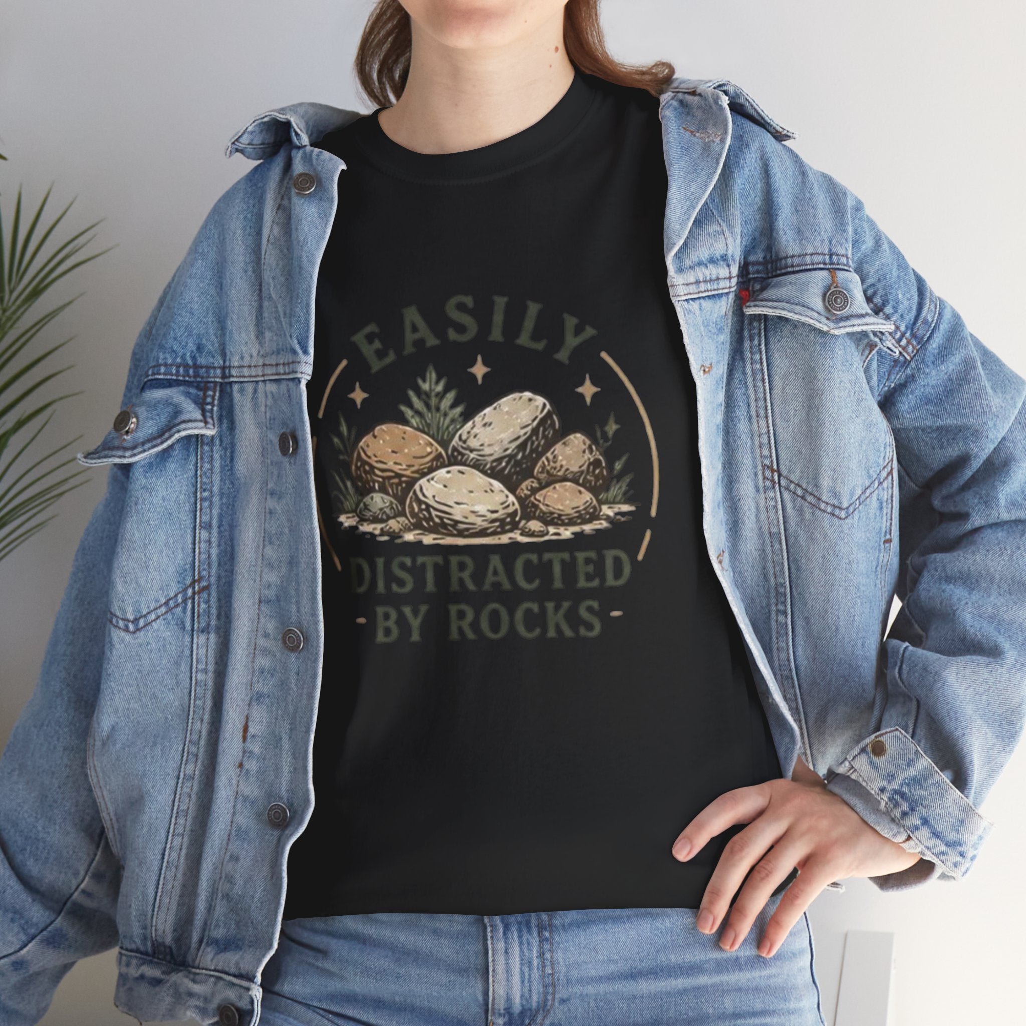 Easily Distracted by Rocks T-Shirt | Funny Nature Lover Tee