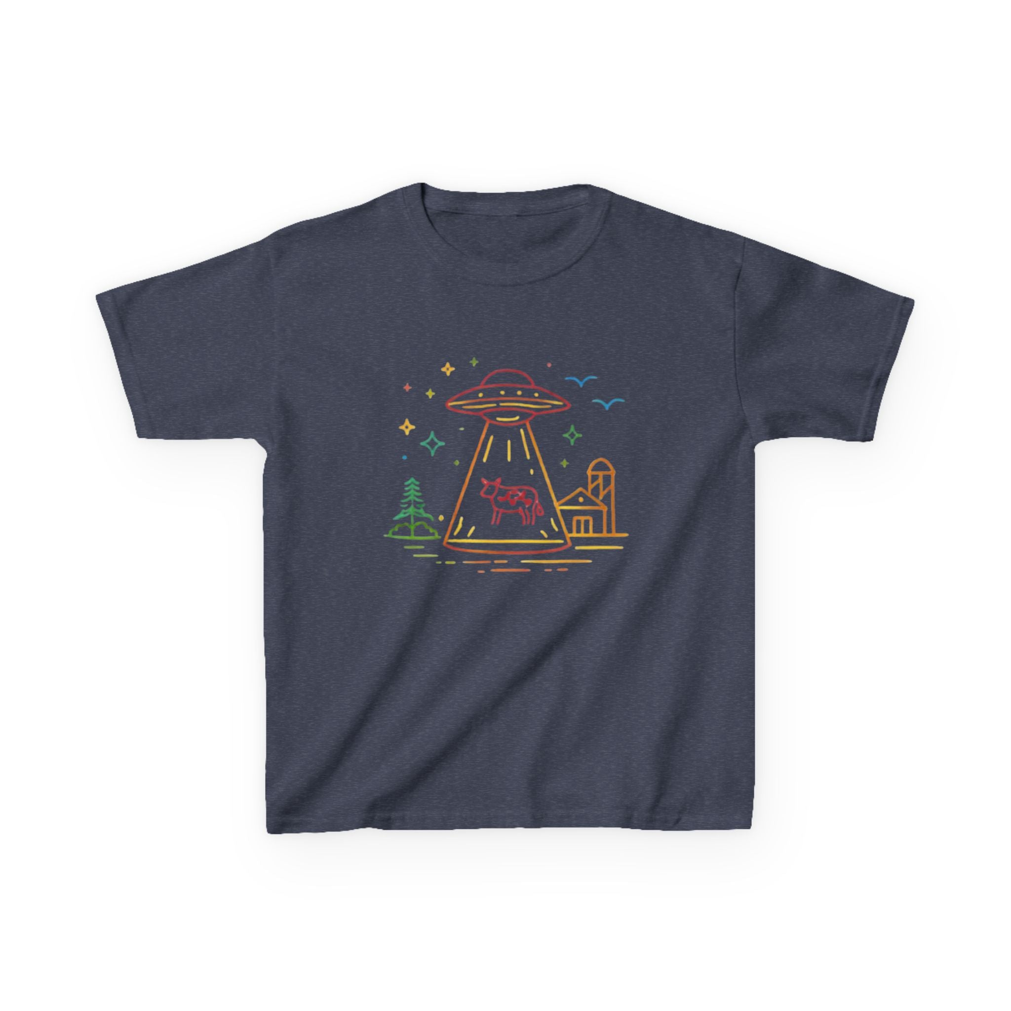 Kids T-Shirt | Pastel UFO Cow Abduction Design