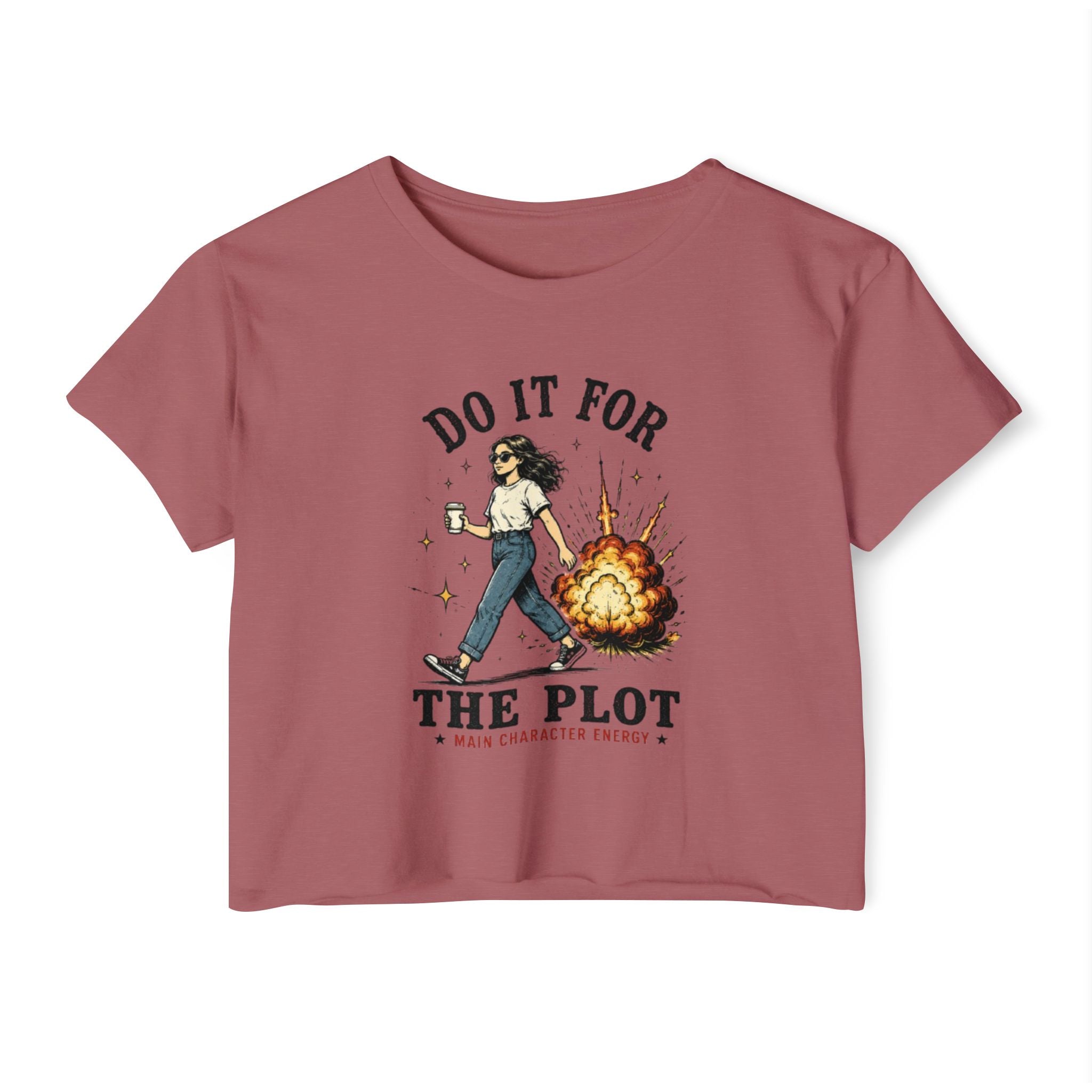 Crop Top | "Do It For The Plot" Retro Graphic Festival Tee