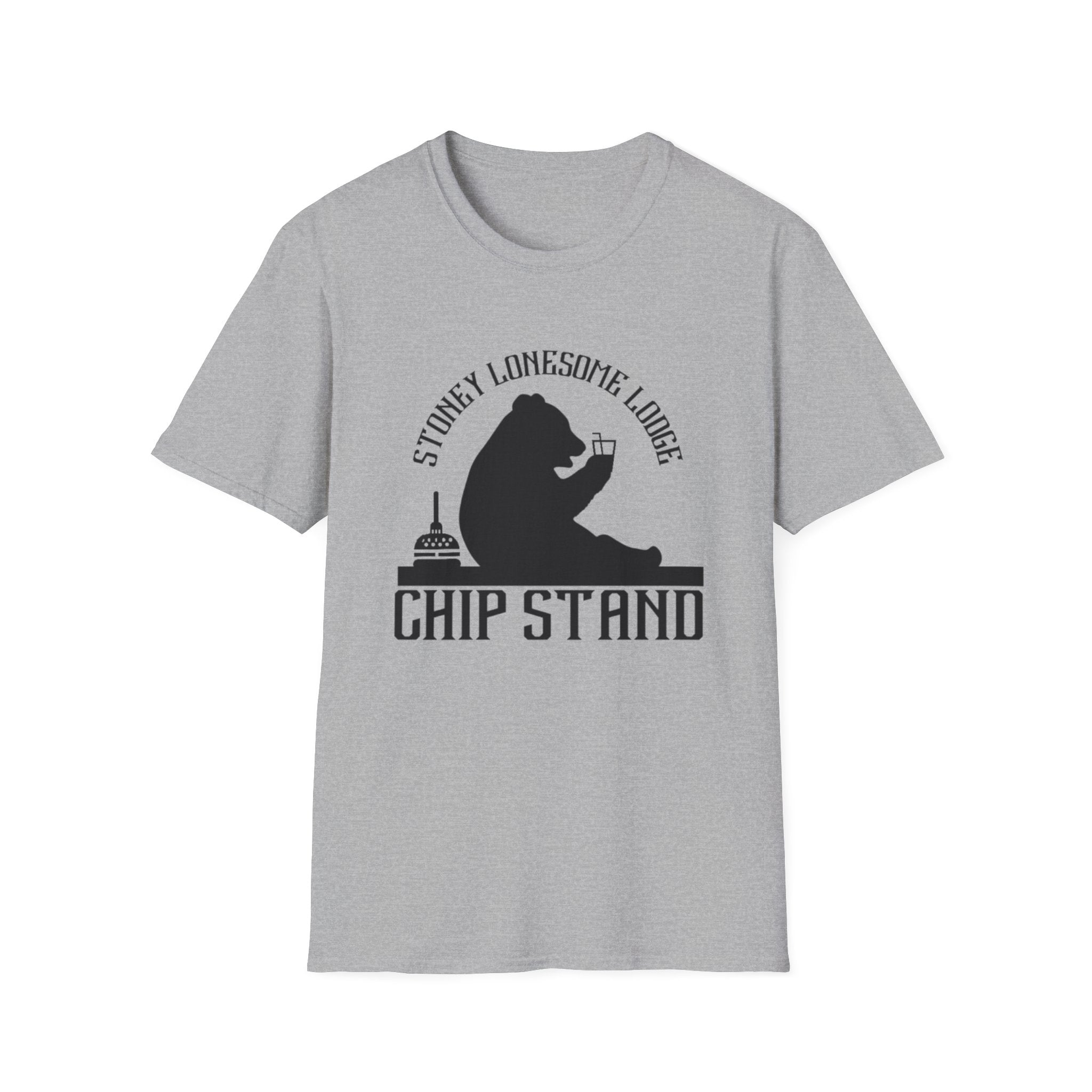Chip Stand T-Shirt | Stoney Lonesome Lodge Bear Graphic Tee