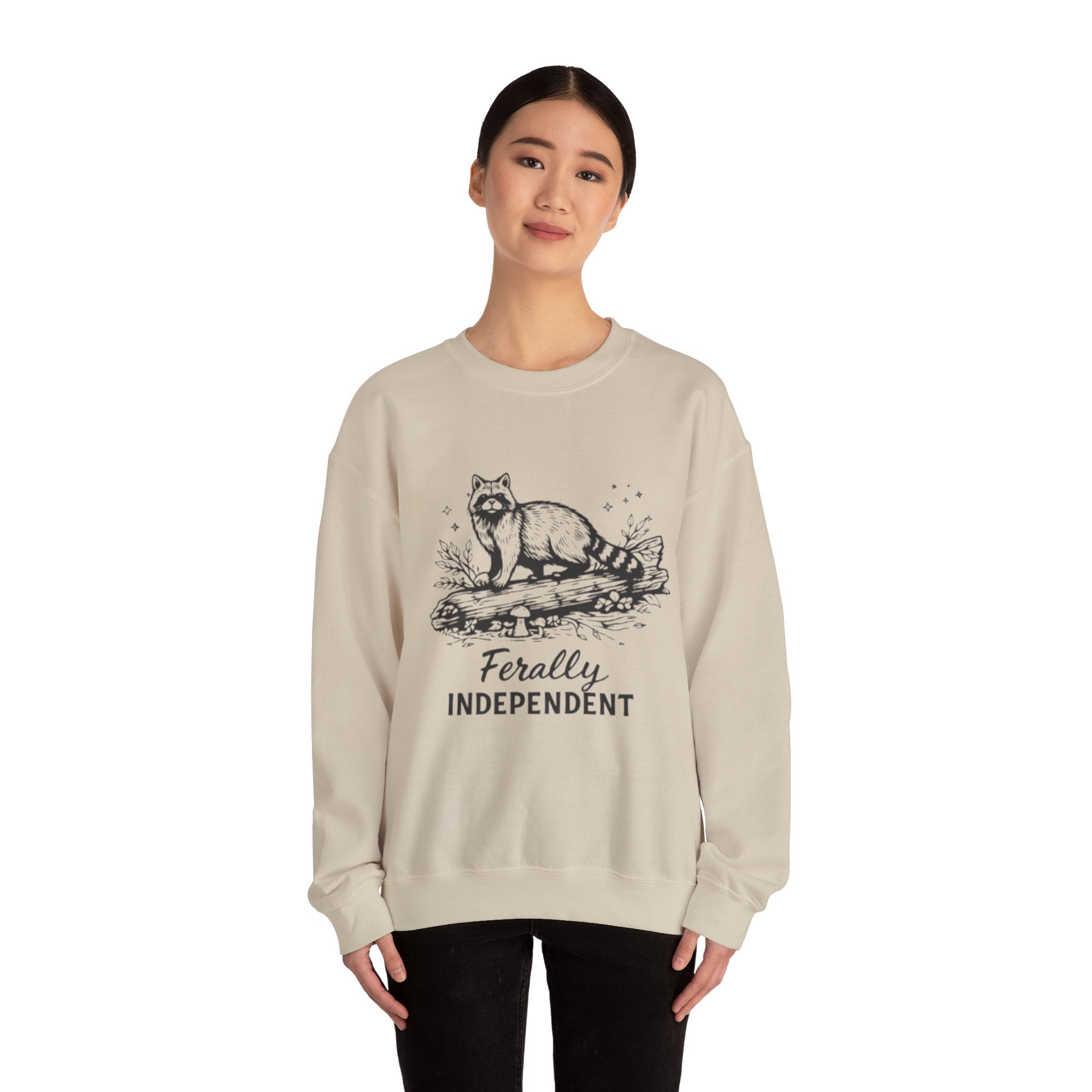 Raccoon Ferally Independent Crewneck Sweatshirt