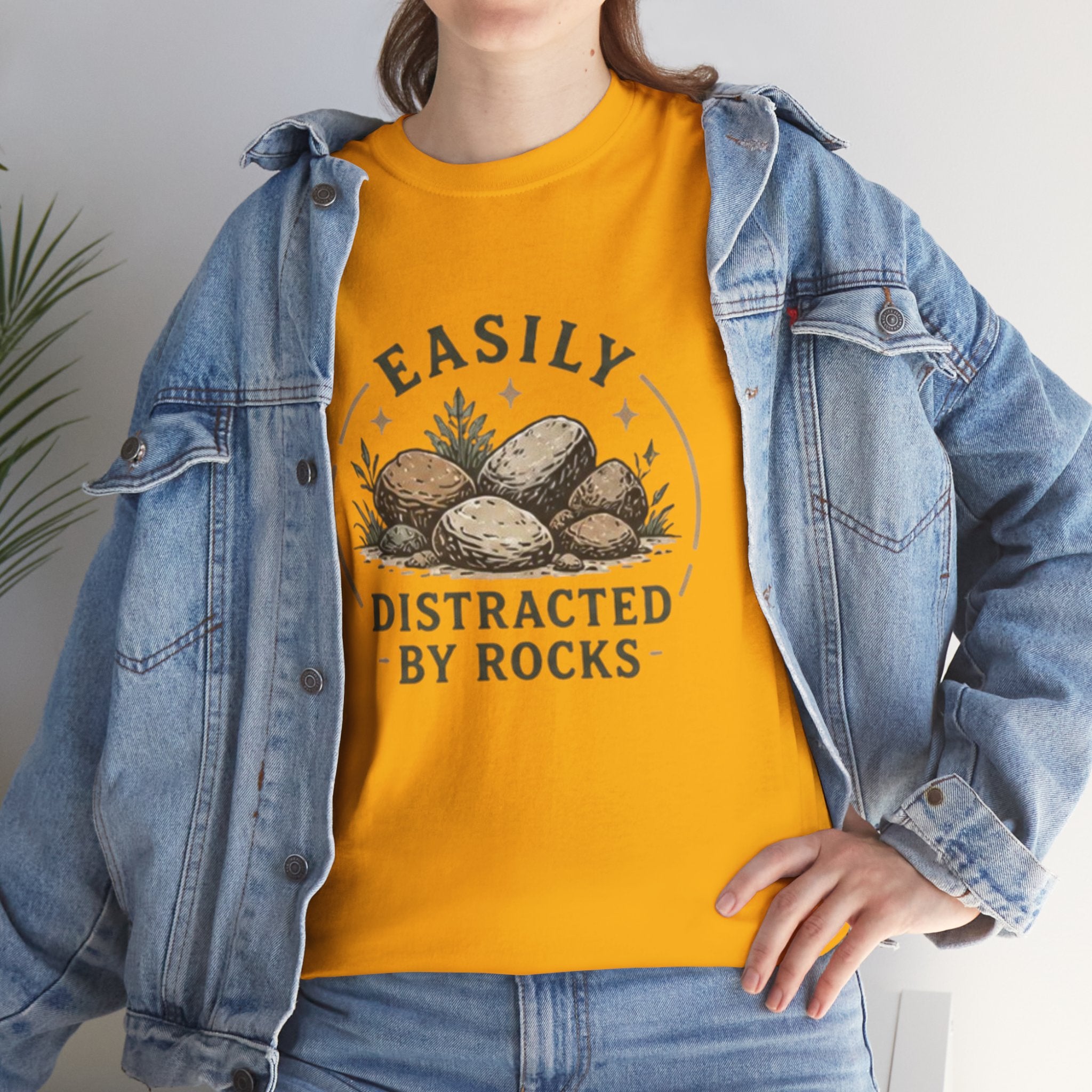 Easily Distracted by Rocks T-Shirt | Funny Nature Lover Tee