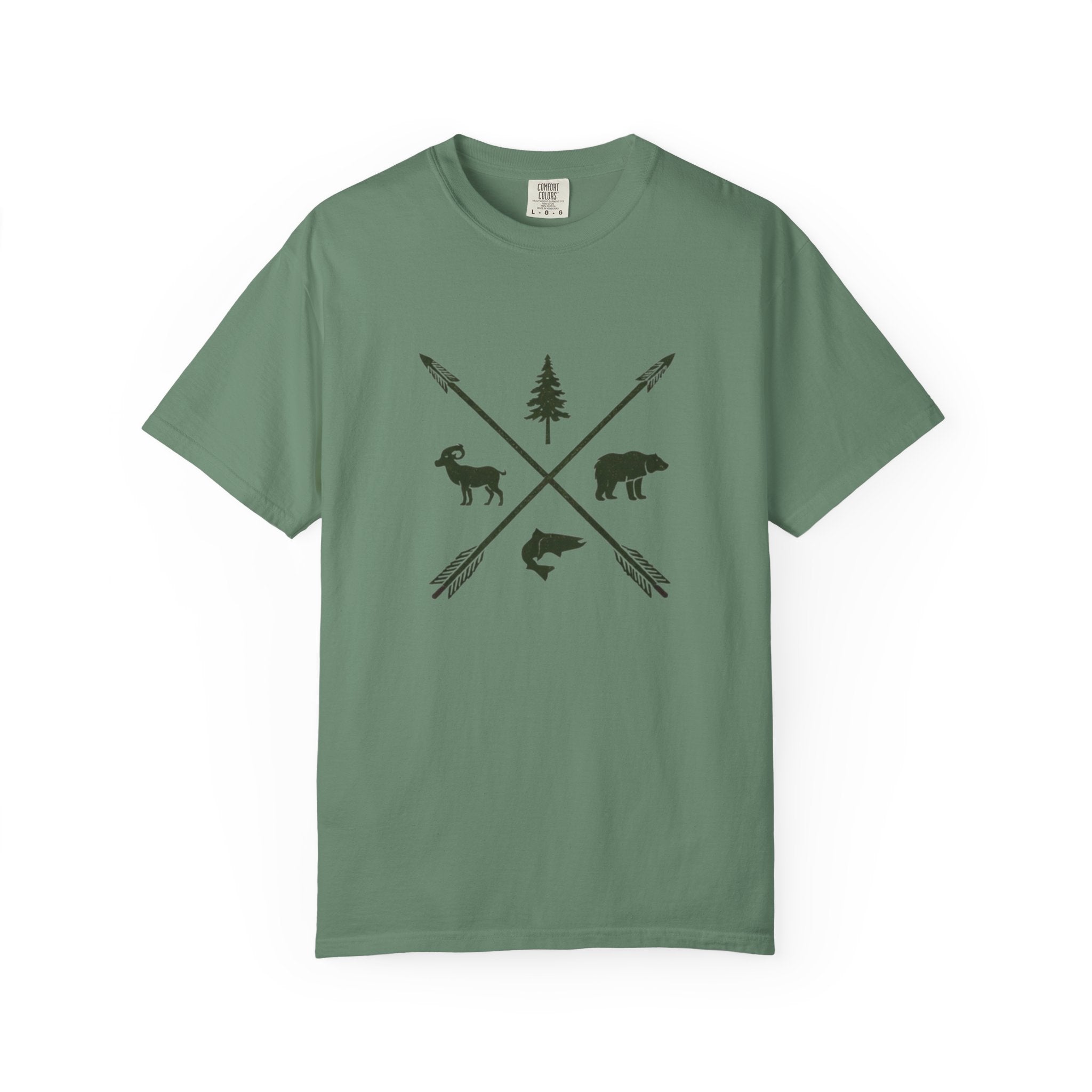 Outdoor Adventure T-Shirt | Forest Wildlife Arrows Design