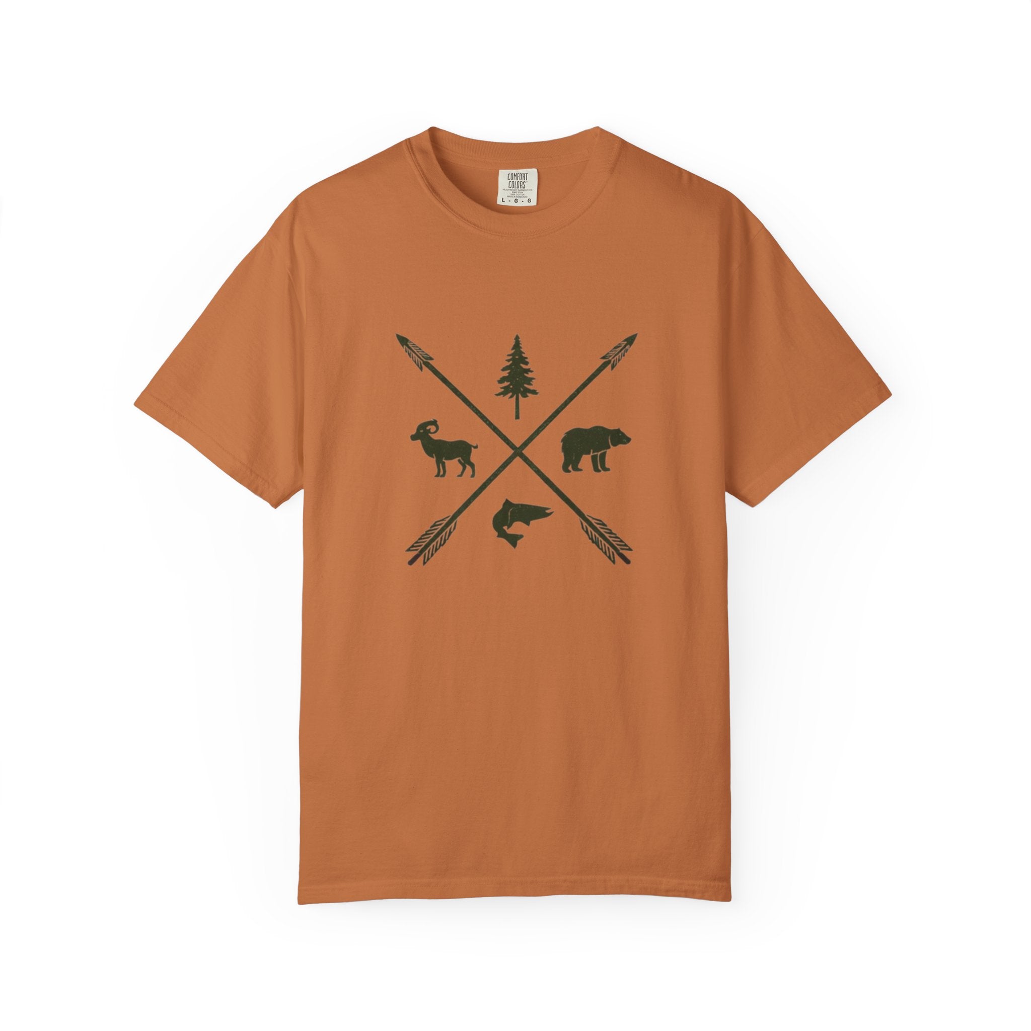 Outdoor Adventure T-Shirt | Forest Wildlife Arrows Design