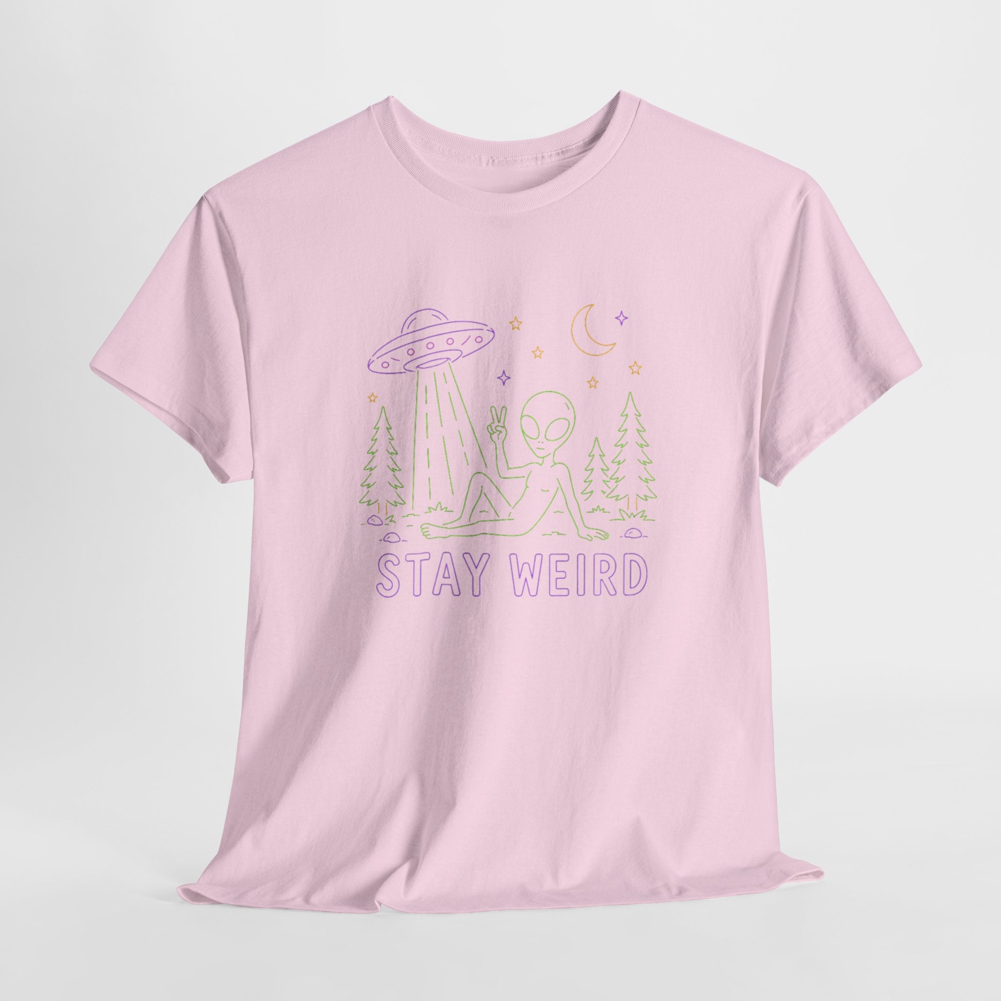 T-Shirt | Pastel UFO "Stay Weird" Graphic Tee