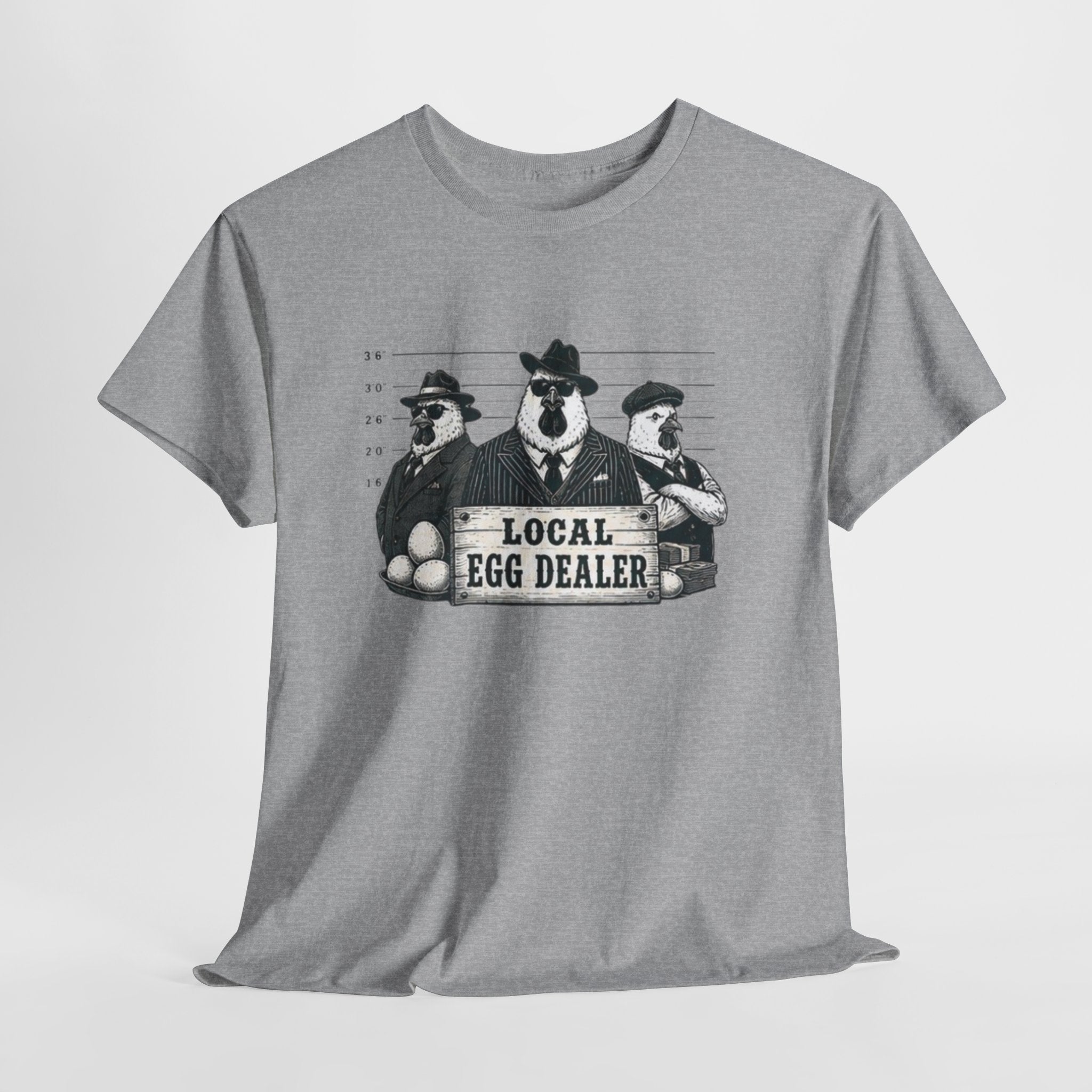 Local Egg Dealer T-Shirt | Funny Farm Mugshot Chicken & Egg Farmer Tee