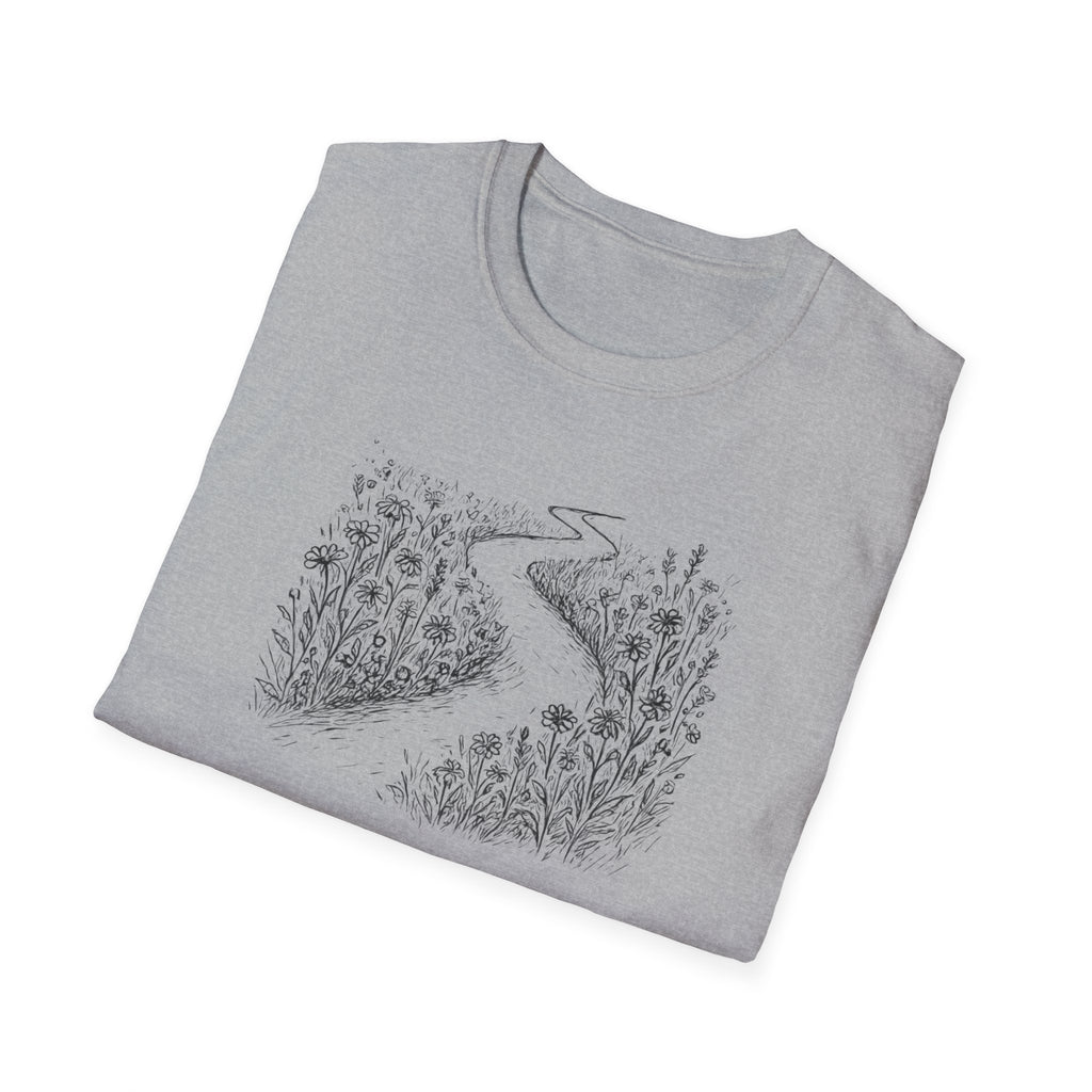 Winding Path Through Grass T-Shirt | Scenic Nature Trail Tee