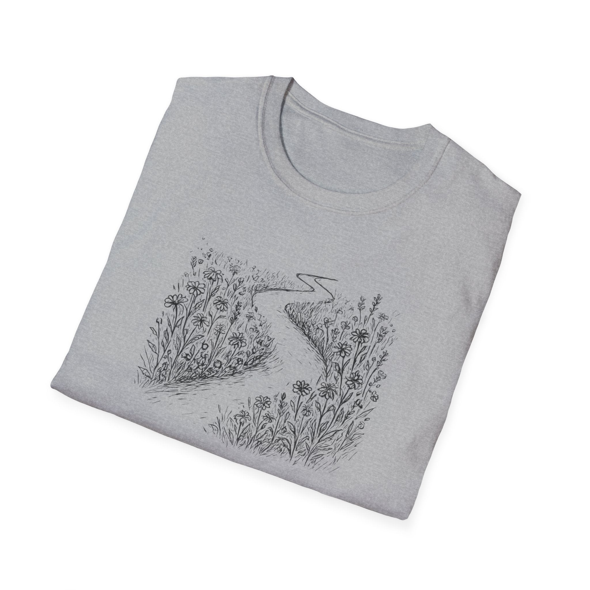 Winding Path Through Grass T-Shirt | Scenic Nature Trail Tee