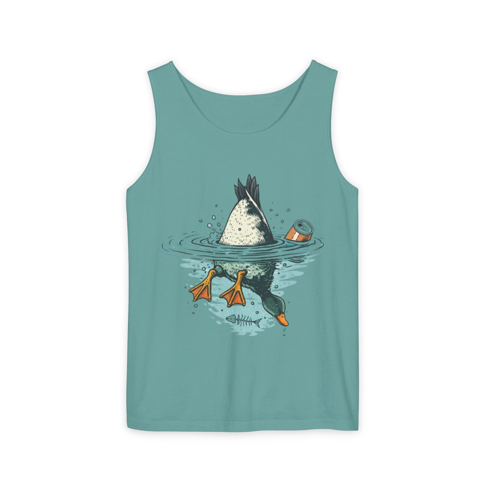 Duck Diving Tank Top | Funny Duck Butt Illustration Summer Tank