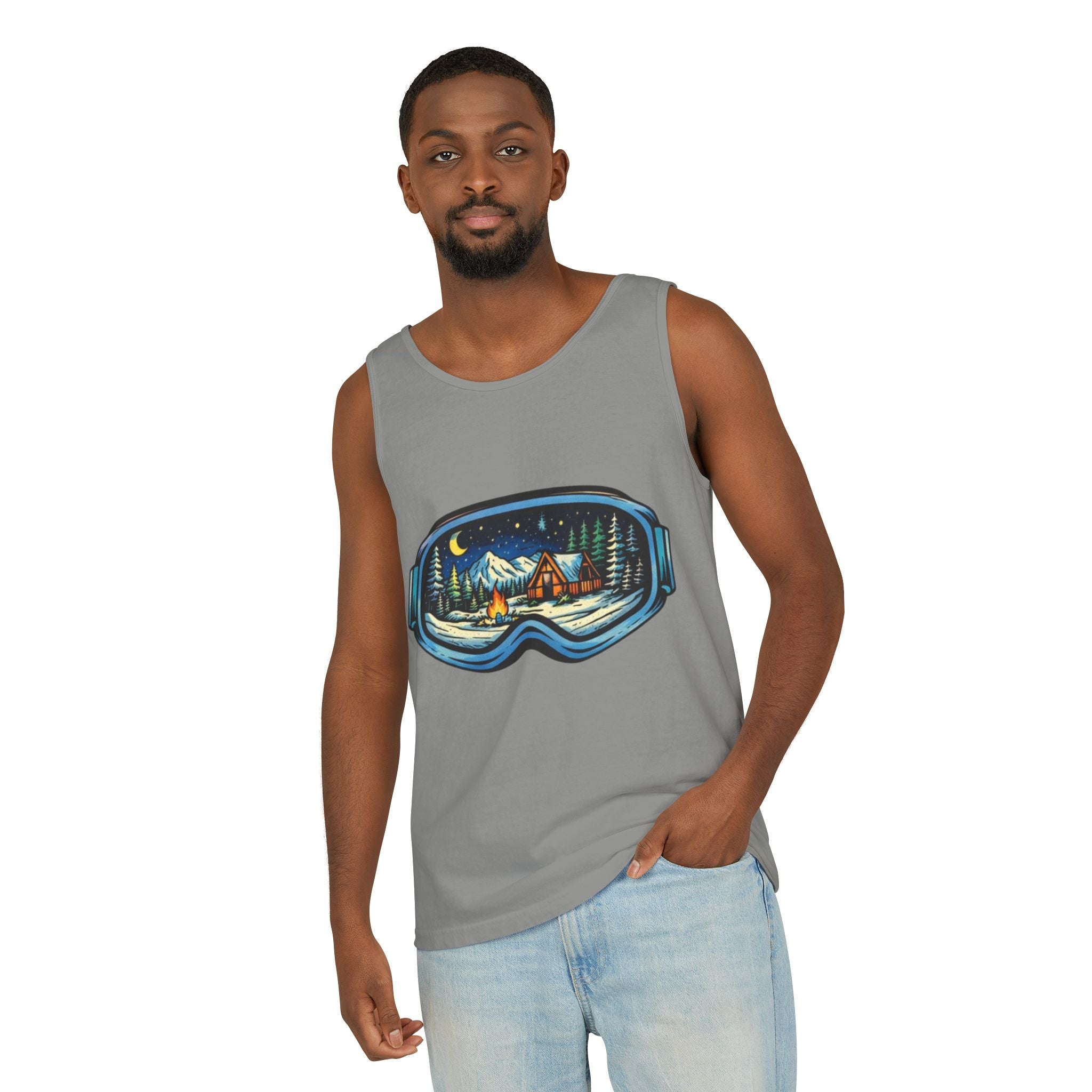 Tank Top | Ski Goggle Winter Cabin Graphic
