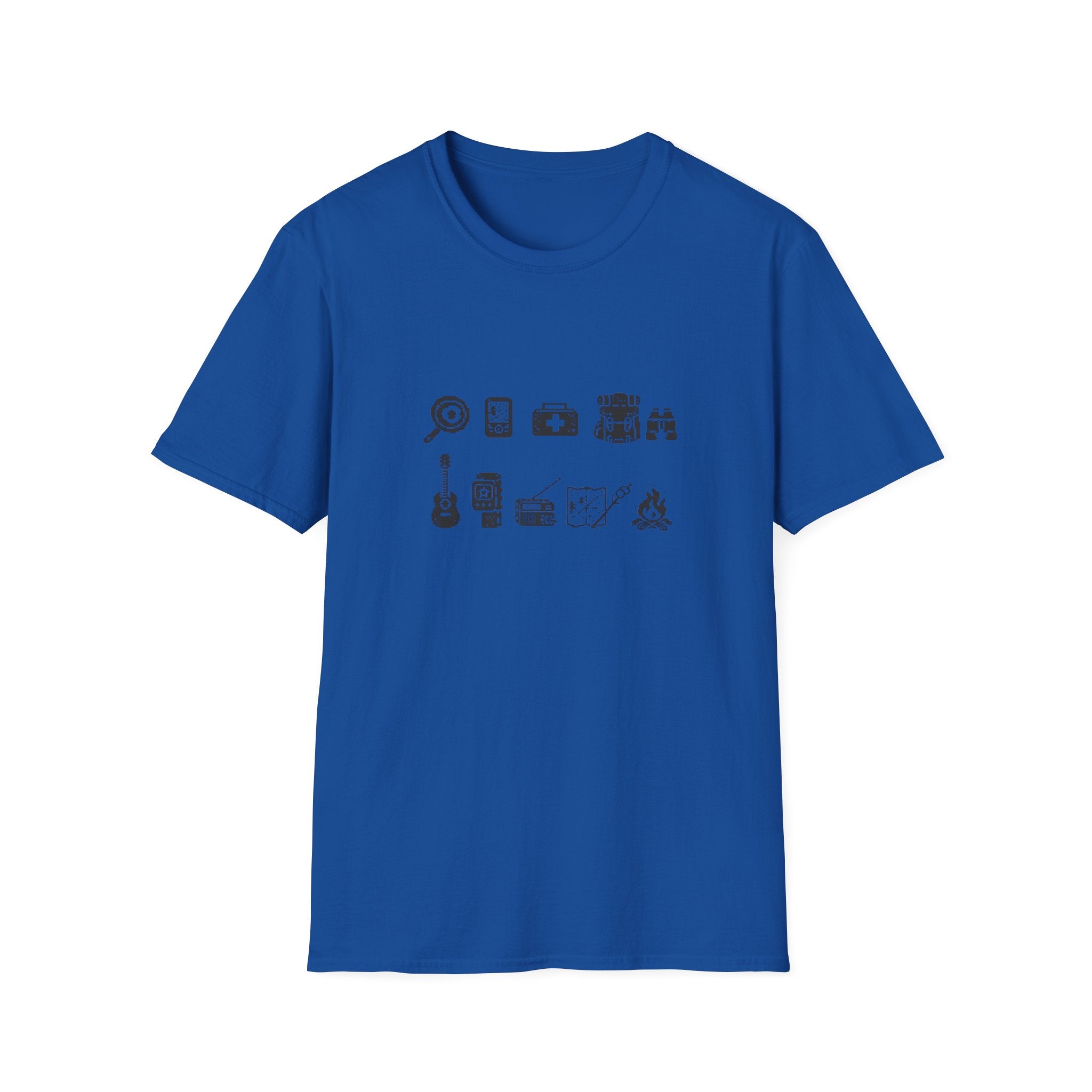 T-Shirt | Minimal Camping Gear Icons Graphic Tee | Camping Kit Tee