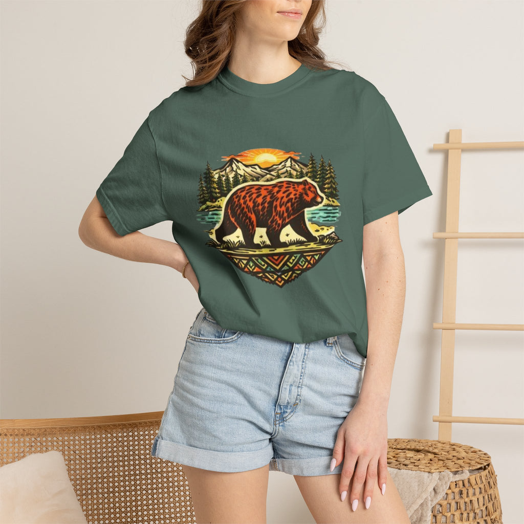Bear Sunset T-Shirt | Vintage Forest Adventure Graphic Tee