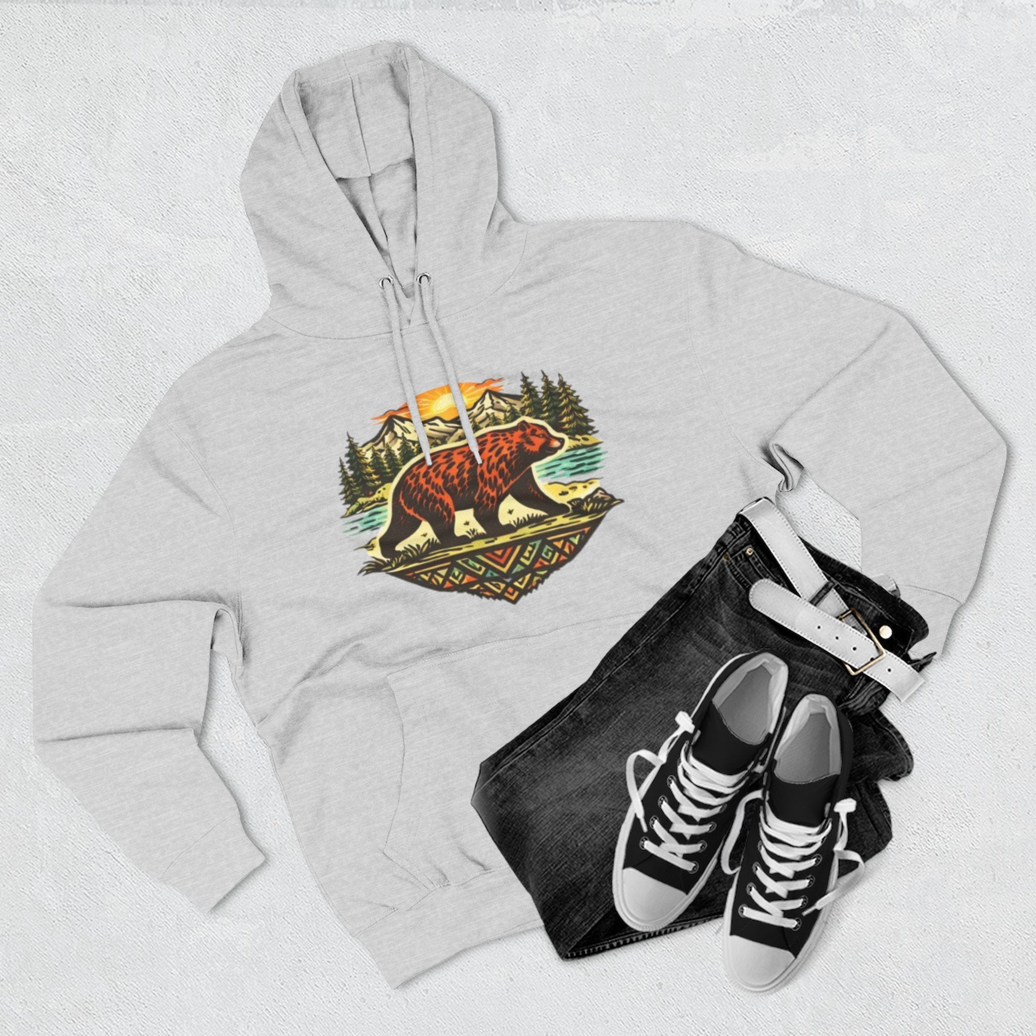 Bear Forest Hoodie | Vintage Wilderness Graphic Pullover