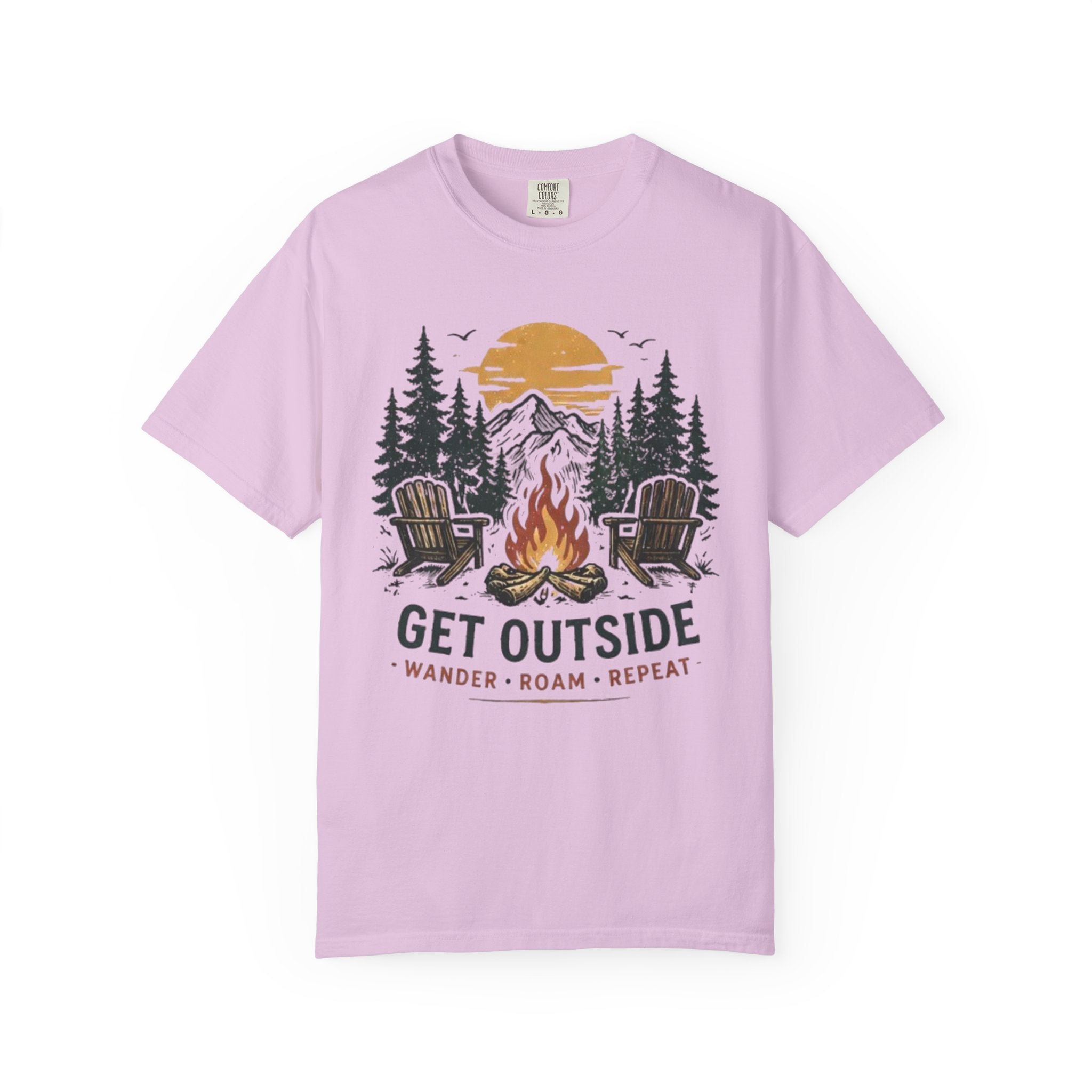 Get Outside Campfire T-Shirt | Outdoor Adventure Graphic Tee