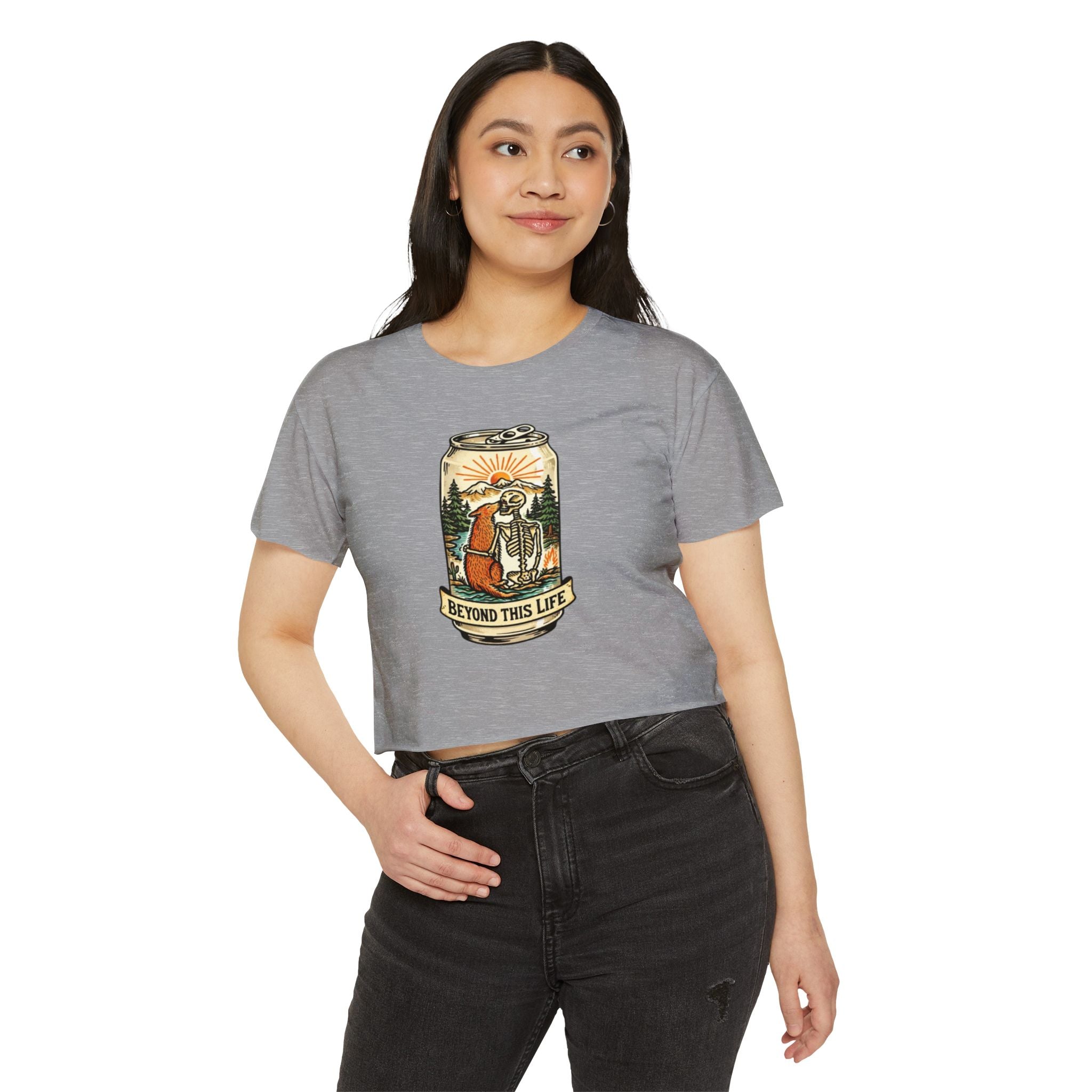 Festival Crop Top | Beyond This Life Can Art Graphic