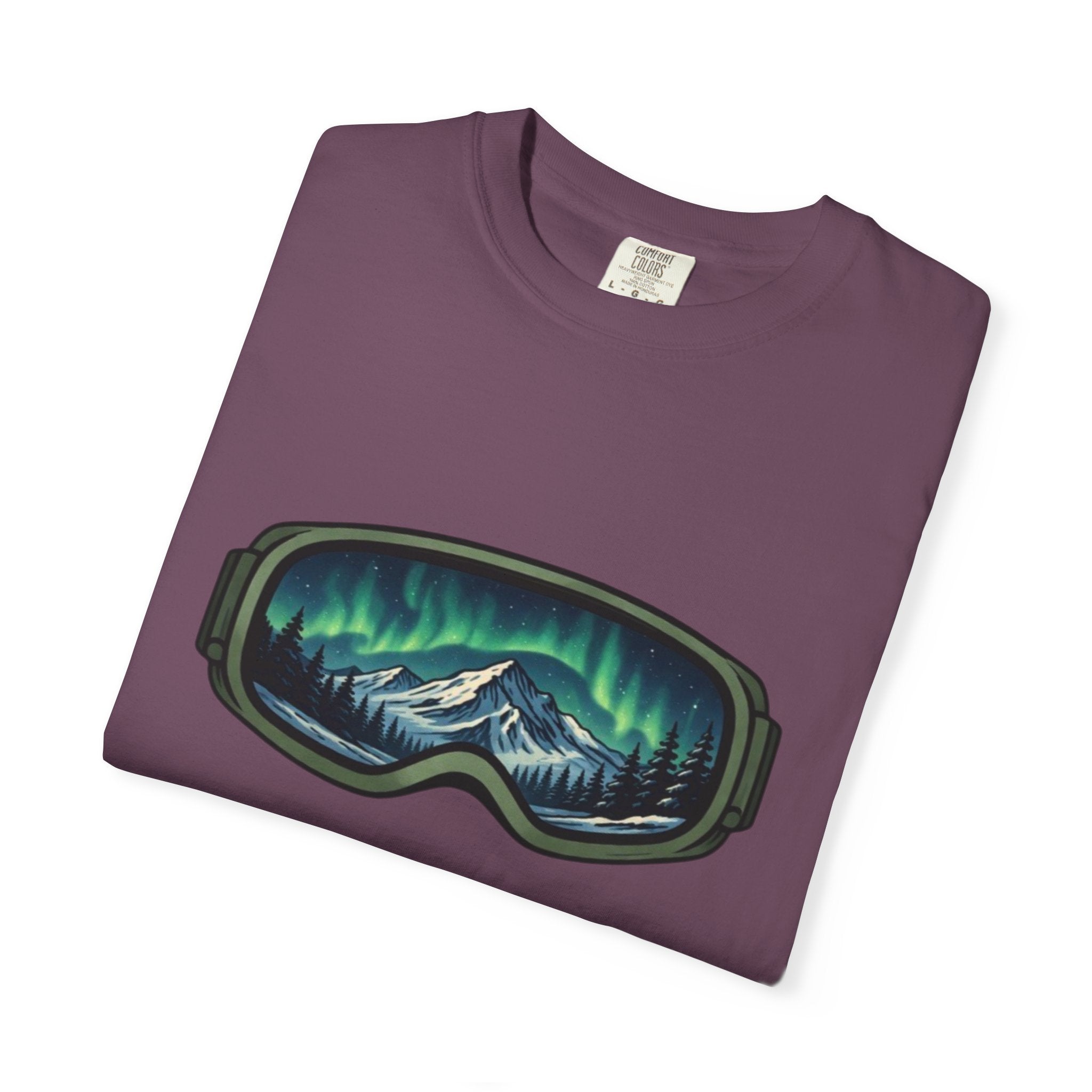 Ski Goggle Northern Lights Mountain T-Shirt