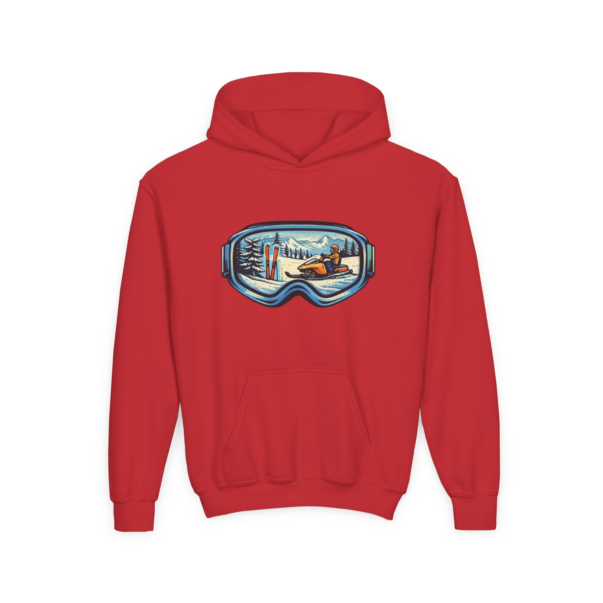Youth Ski Goggles Hoodie | Winter Snowboard Scene Pullover
