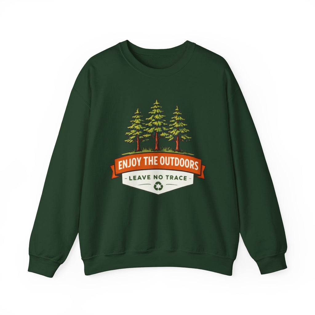 Enjoy the Outdoors Crewneck Sweatshirt | "Leave No Trace" Camping Graphic