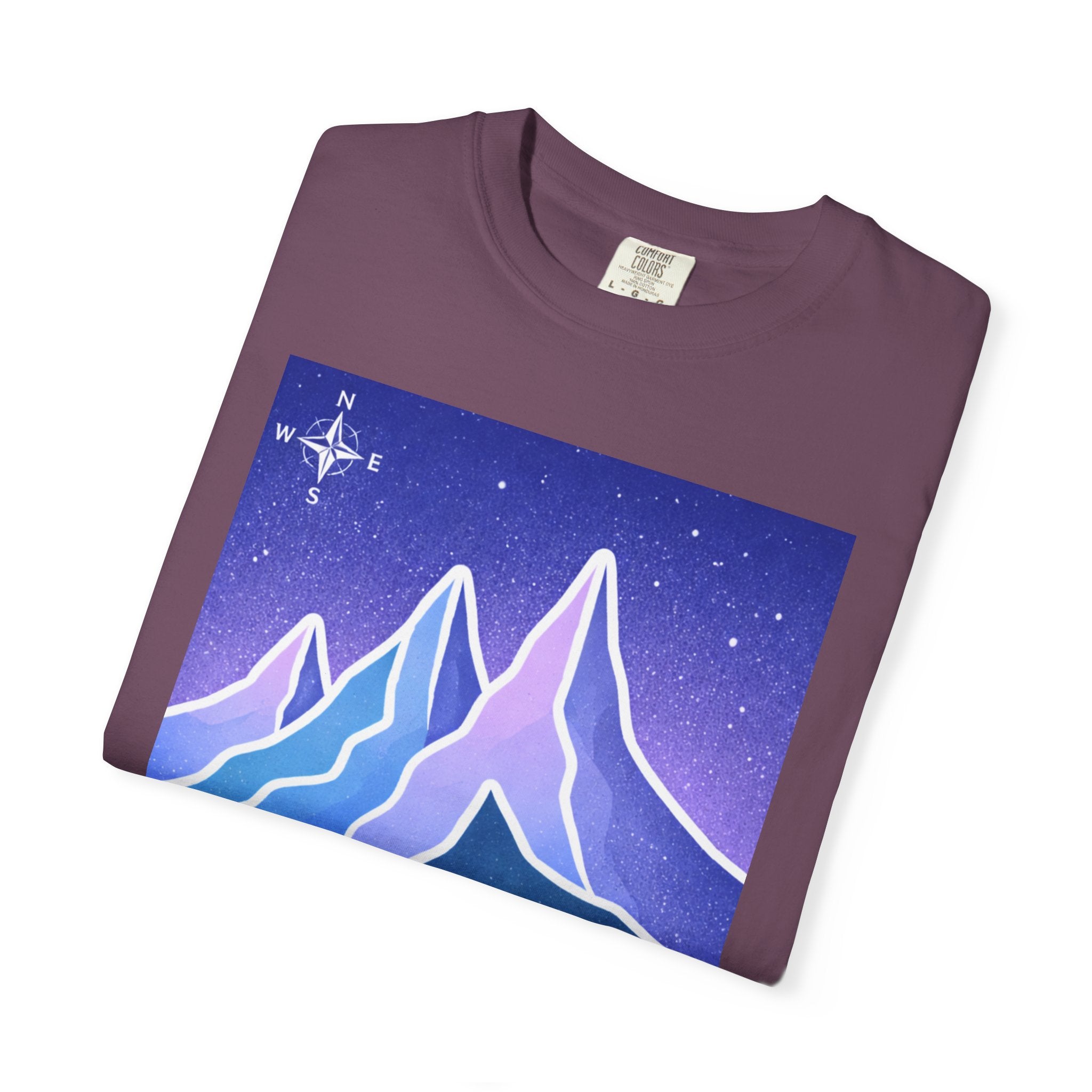 Mountain Night T-Shirt | Neon Retro Mountain Landscape Tee
