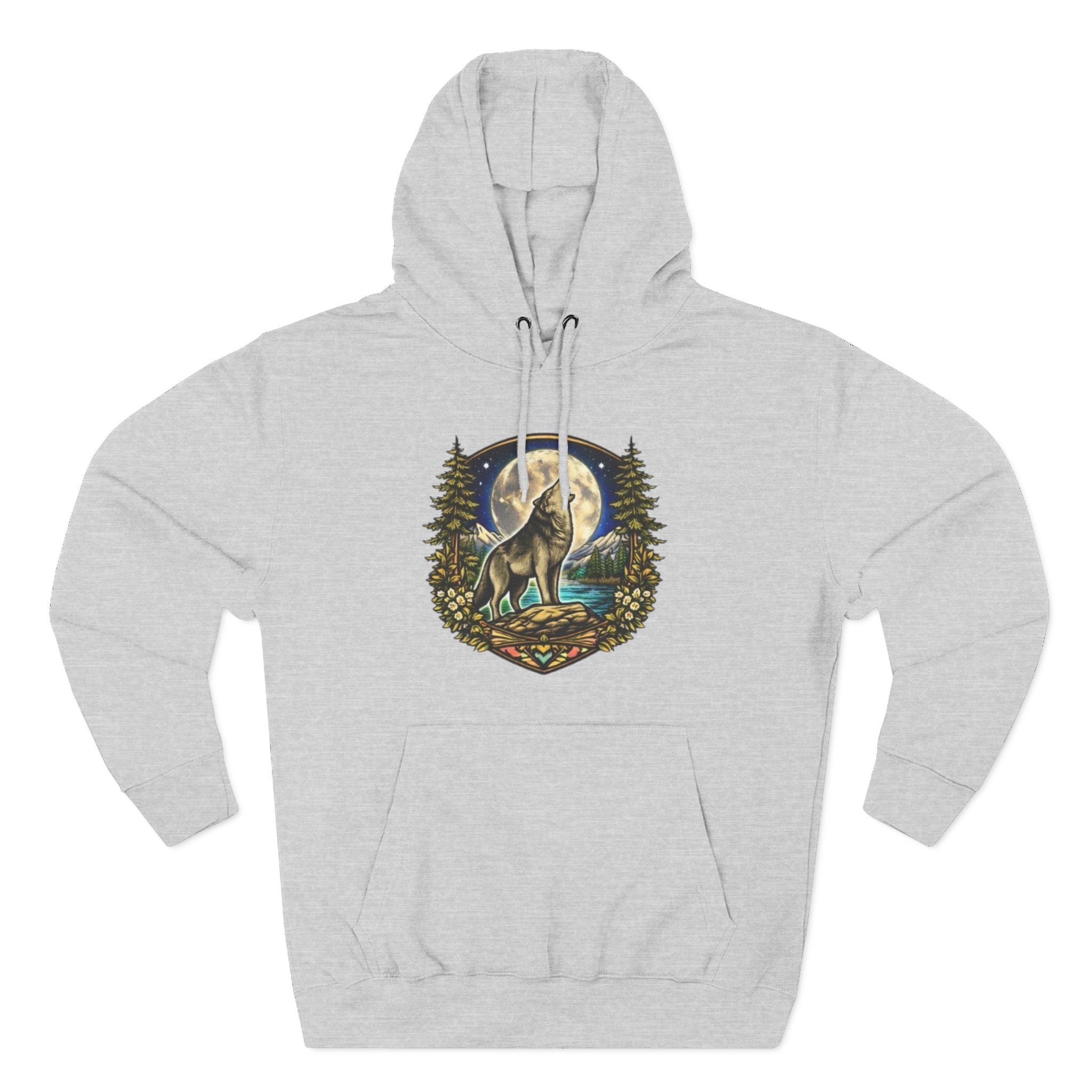 Wolf Moon Hoodie | Woodland Night Howl Graphic Fleece Hoodie