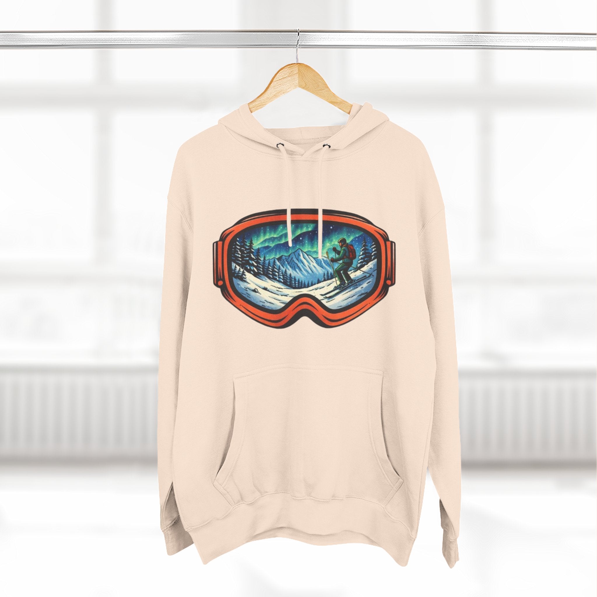 Ski Snowboard Goggles Graphic Hoodie — Mountain Rider Winter Pullover