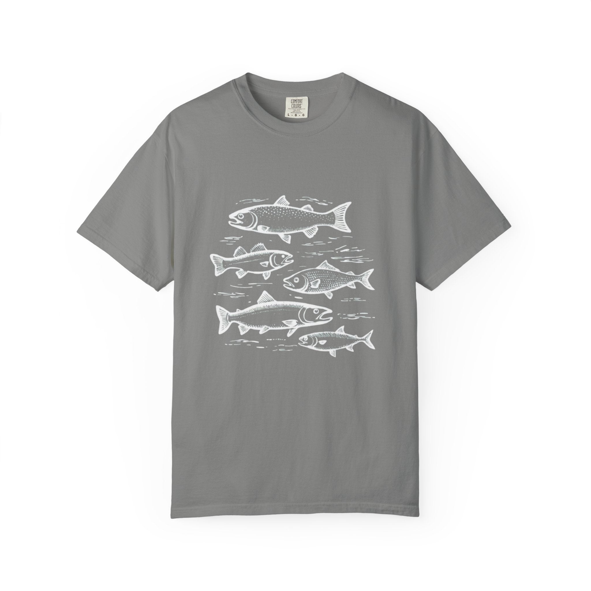 Fish Collection Garment-Dyed T-Shirt | Simple Marine Design