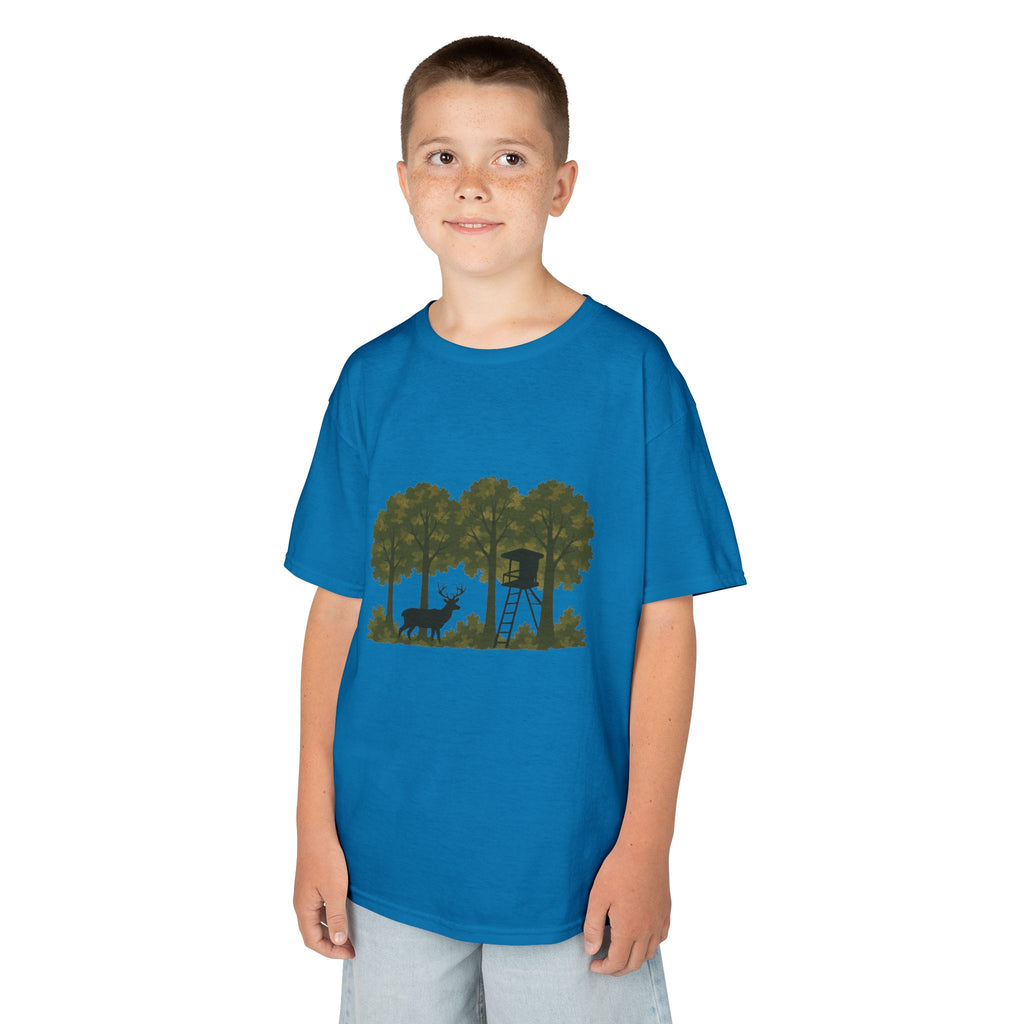 Kids Tee | Forest Deer & Hunting Stand Silhouette Shirt