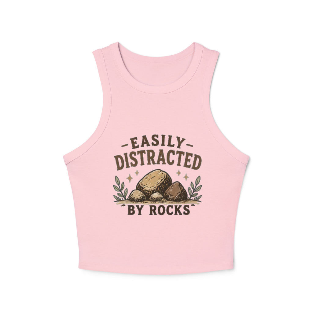 Easily Distracted By Rocks Racer Tank Top