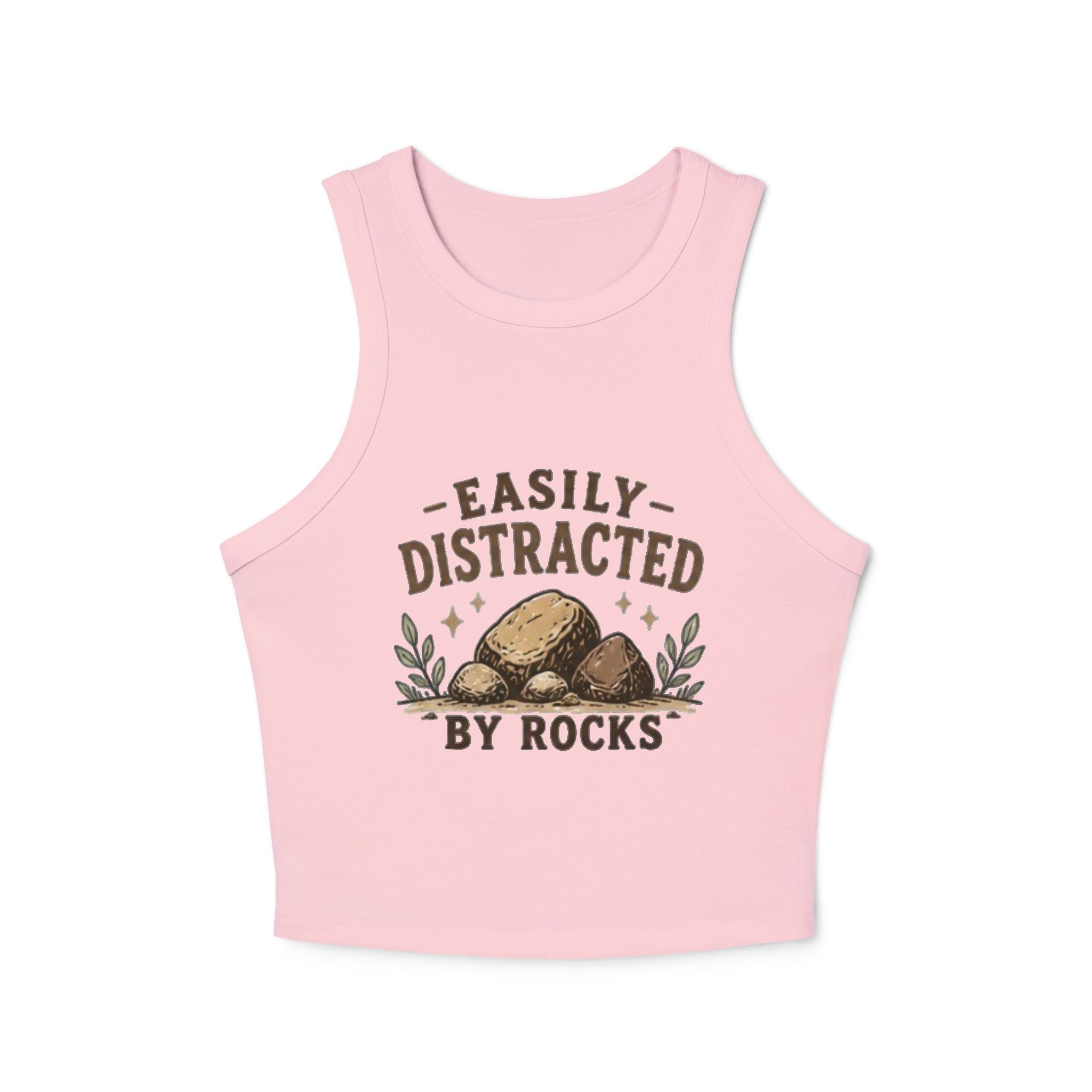 Easily Distracted By Rocks Racer Tank Top